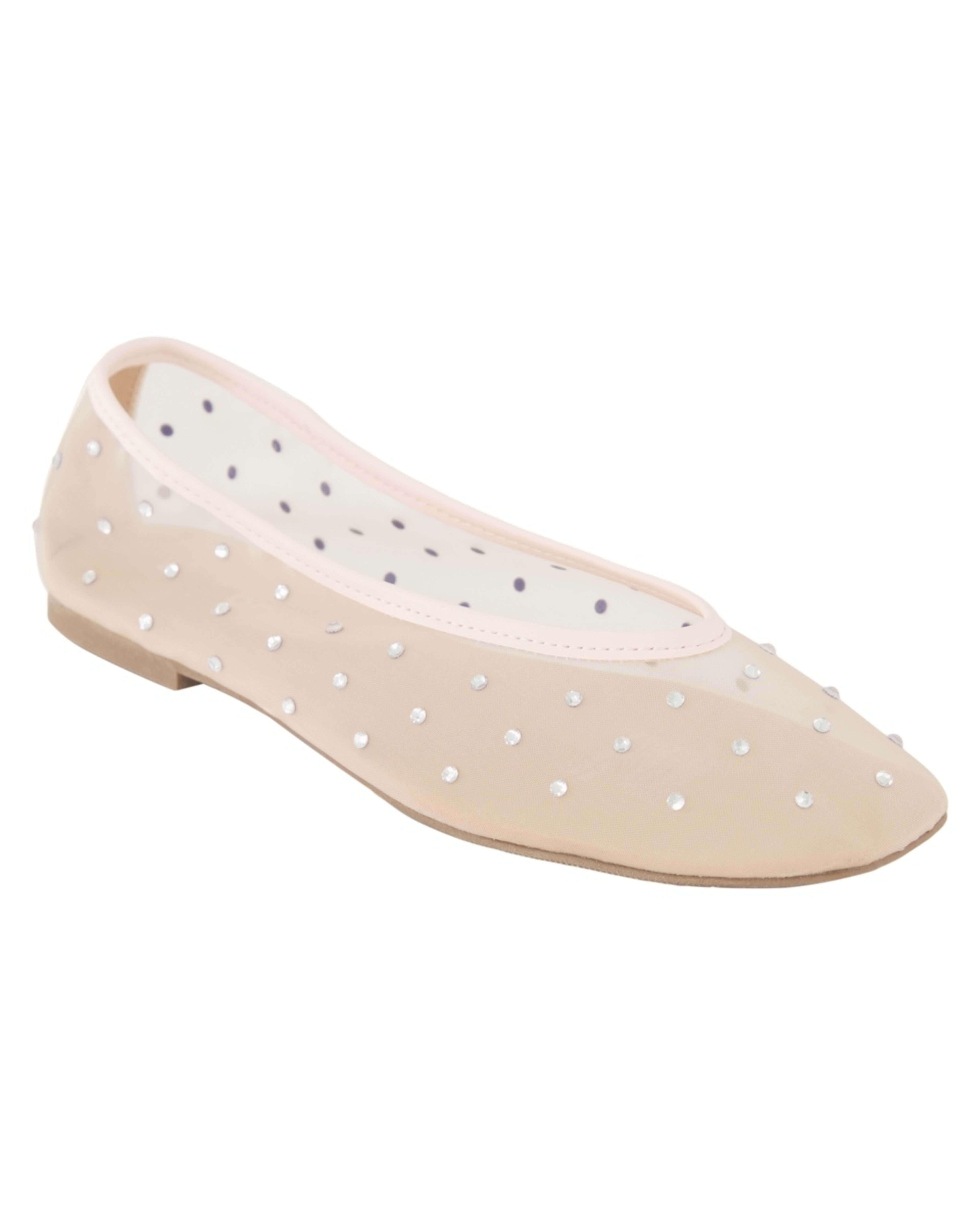 1 Diamante Ballet Flats Soft Pink, 1 of 5