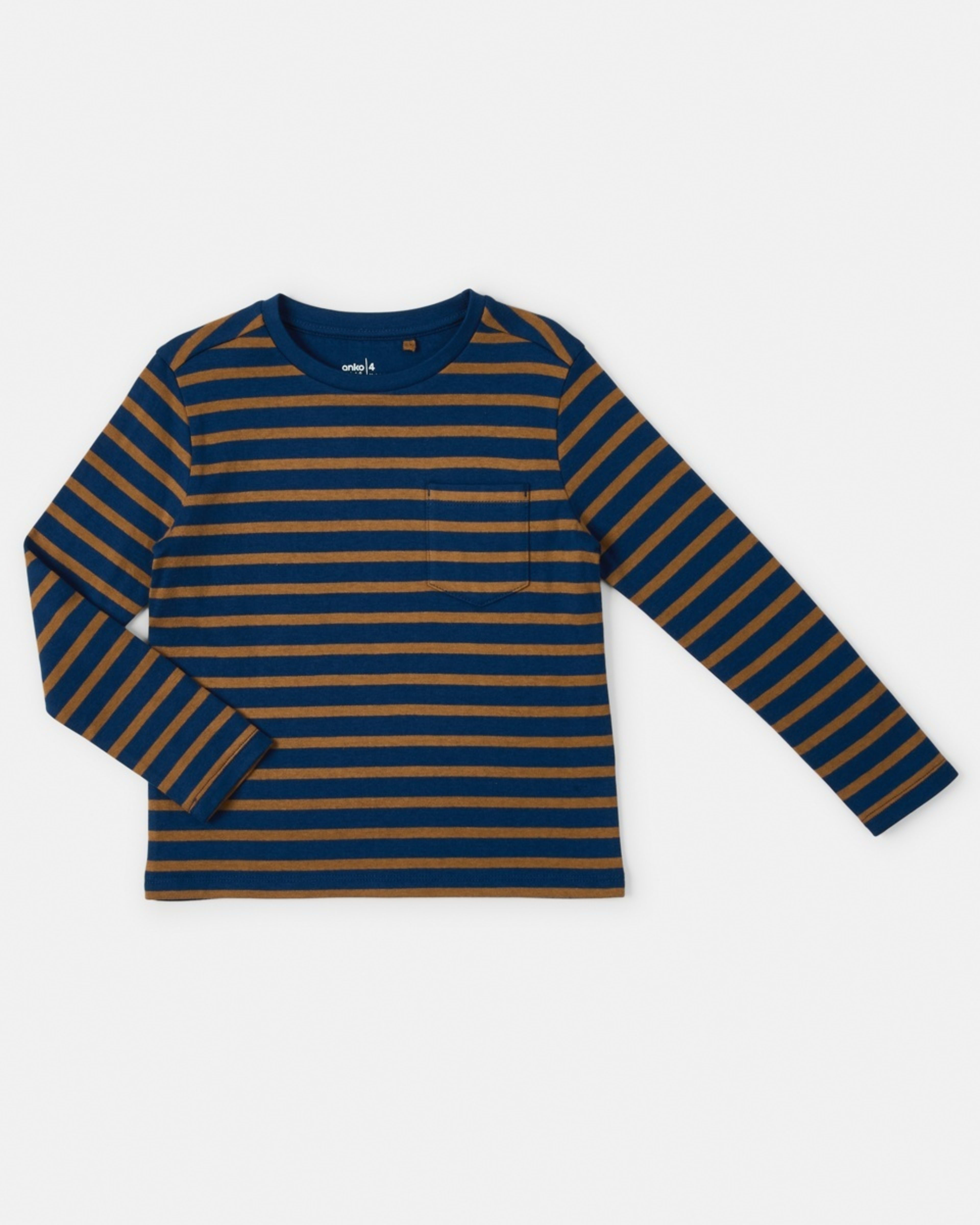 7 Double Cloth Stripe T-shirt Nvy Stripe, 7 of 8