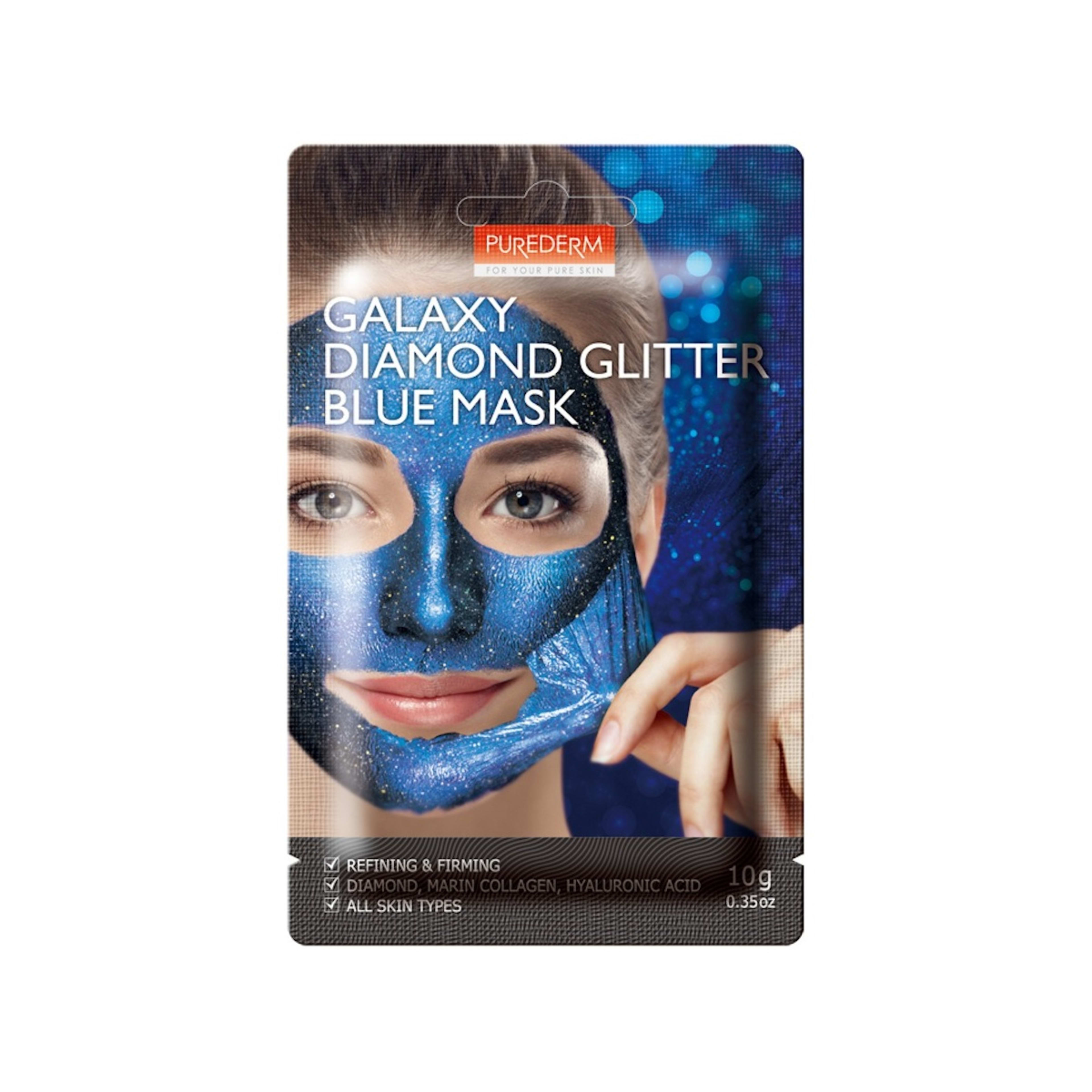 1 Purederm Galaxy Diamond Glitter Blue Mask 10g - Diamond, Marine Collagen & Hyaluronic Acid
