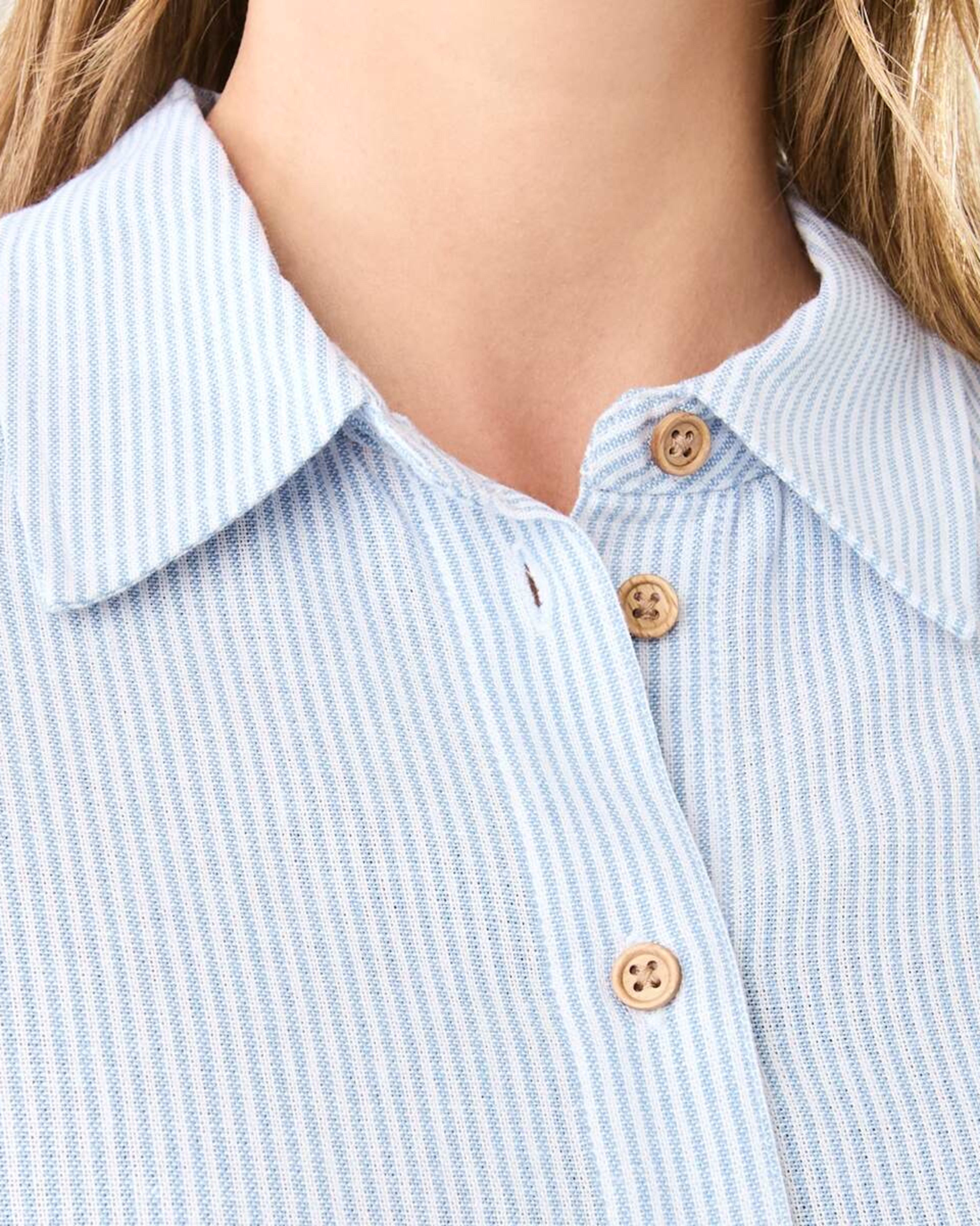5 Short Sleeve Button Front Shirt Mini Dress Lia Stripe, 5 of 8