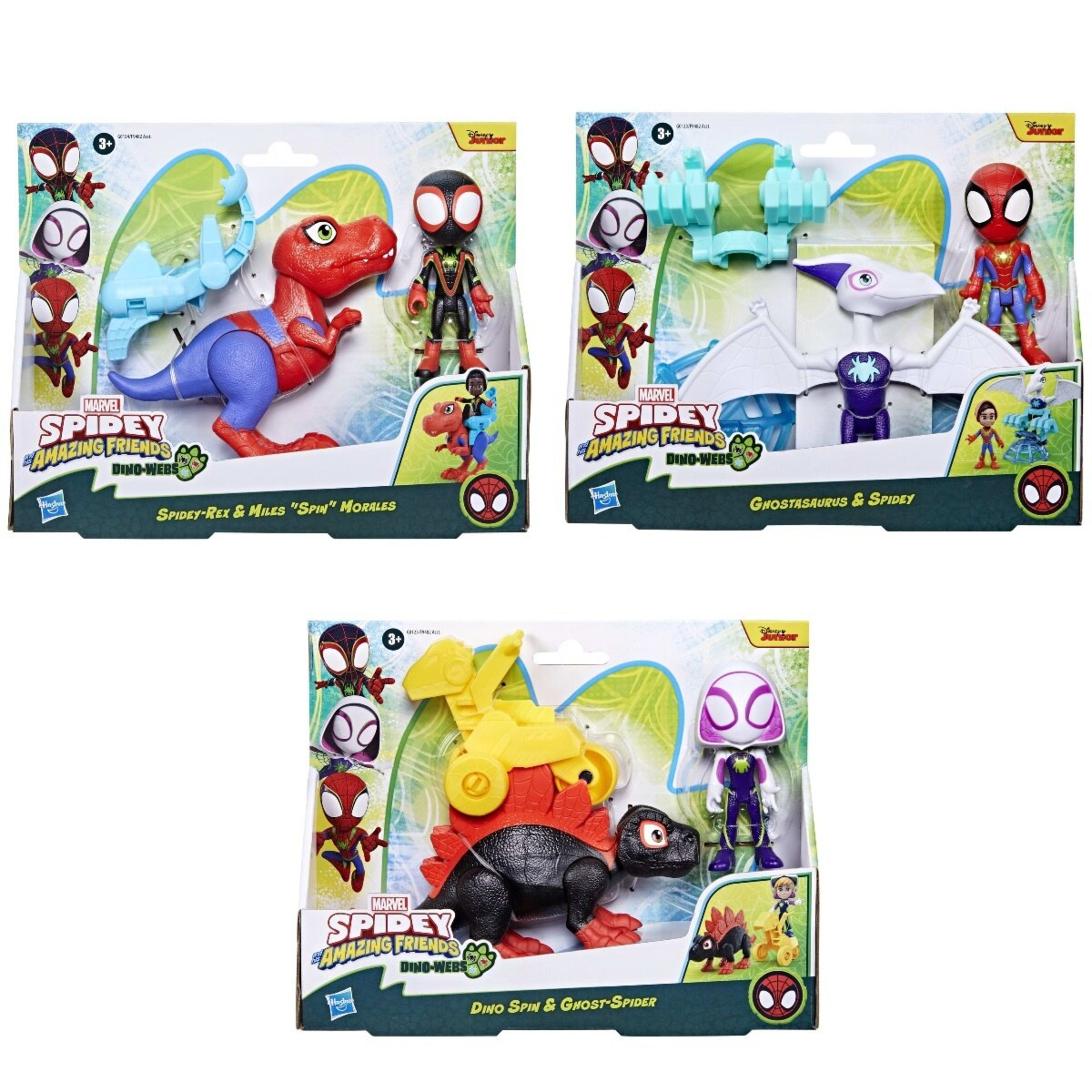 1 2 Pack Disney Junior Marvel Spidey and His Amazing Friends Dino Webs Action Figure Set - Assorted
