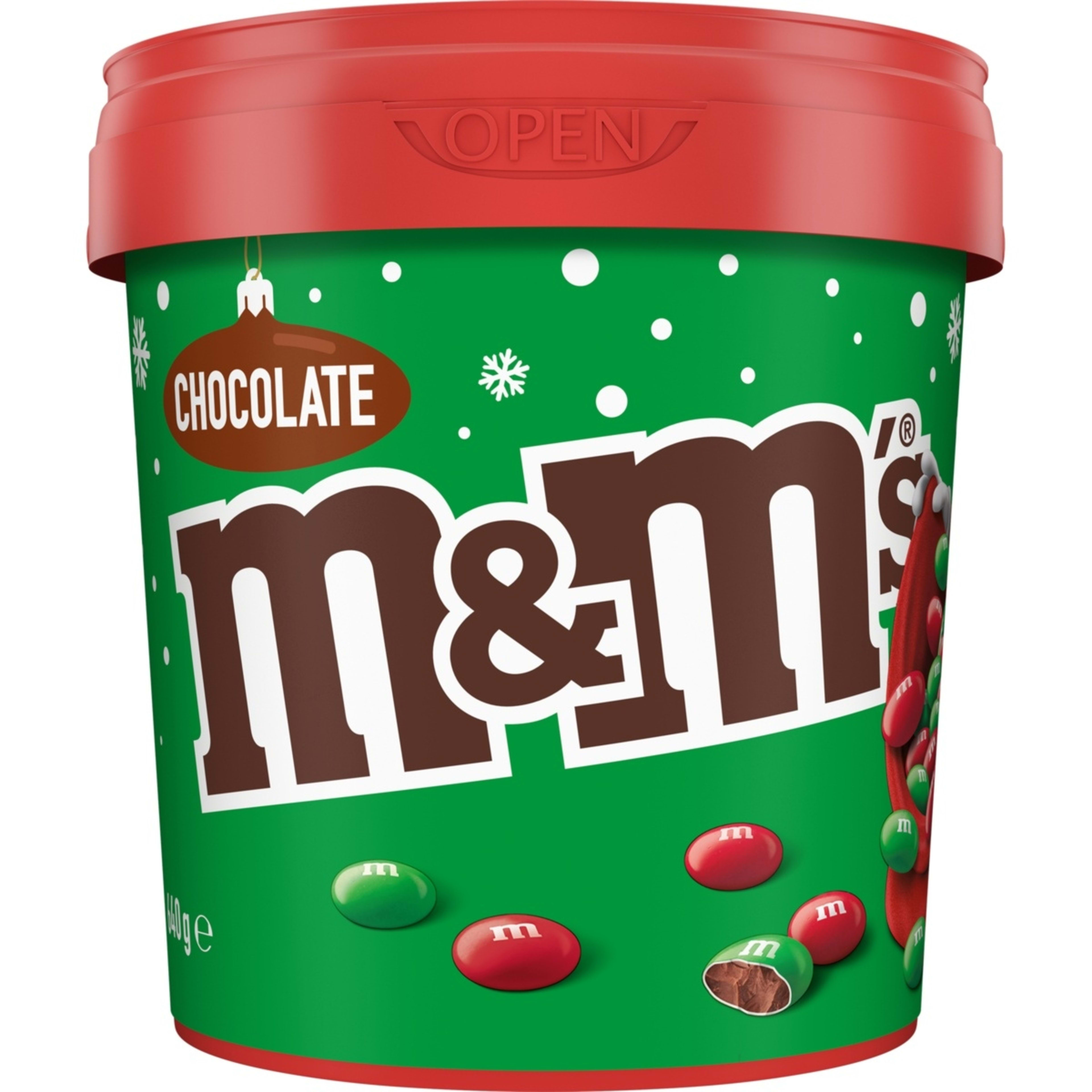 1 M&M's Red and Green Milk Chocolate Christmas Bucket 640g