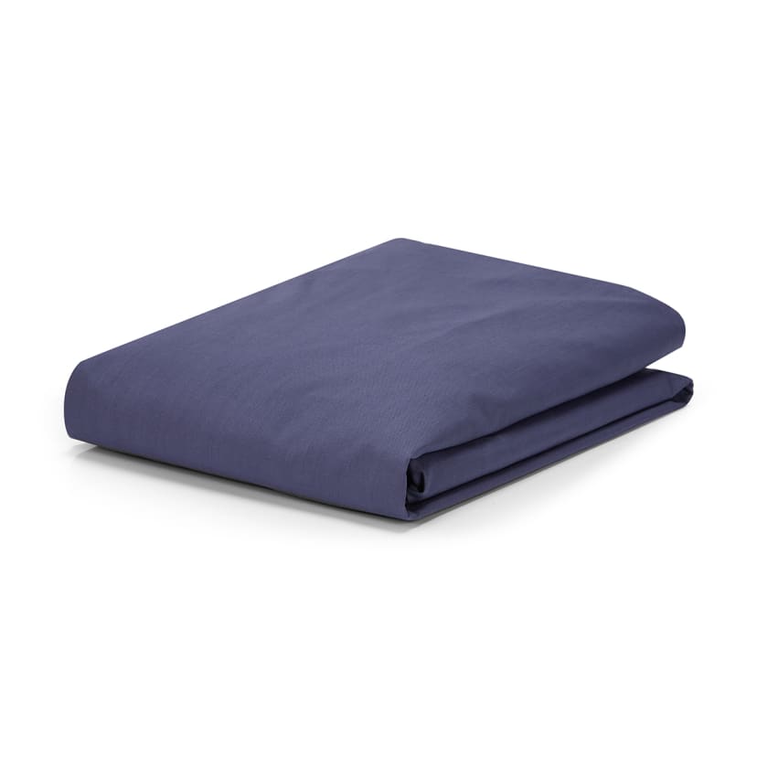 225 Thread Count Fitted Sheet Single Bed, Denim Kmart