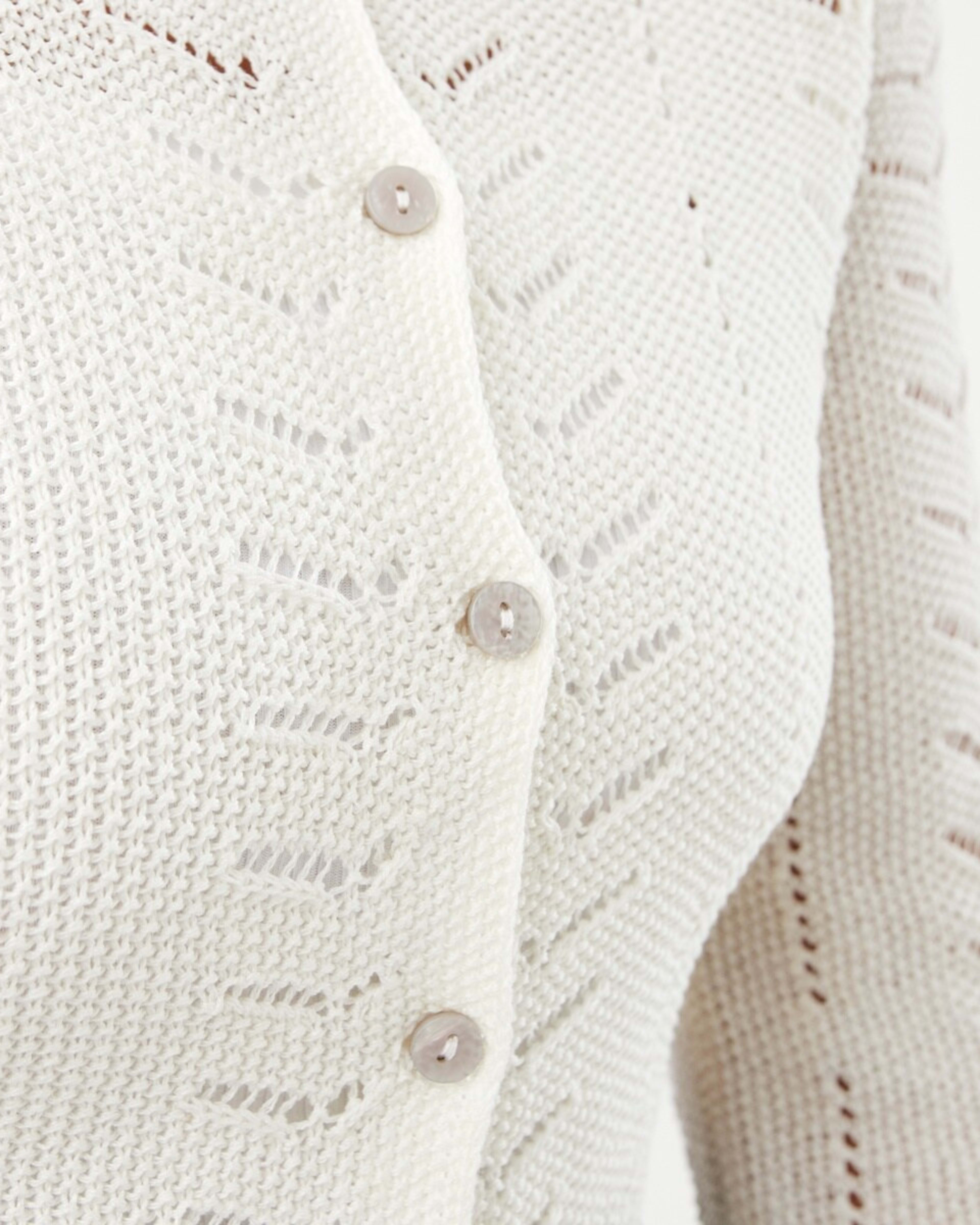 6 Pointelle Cardigan White, 6 of 7