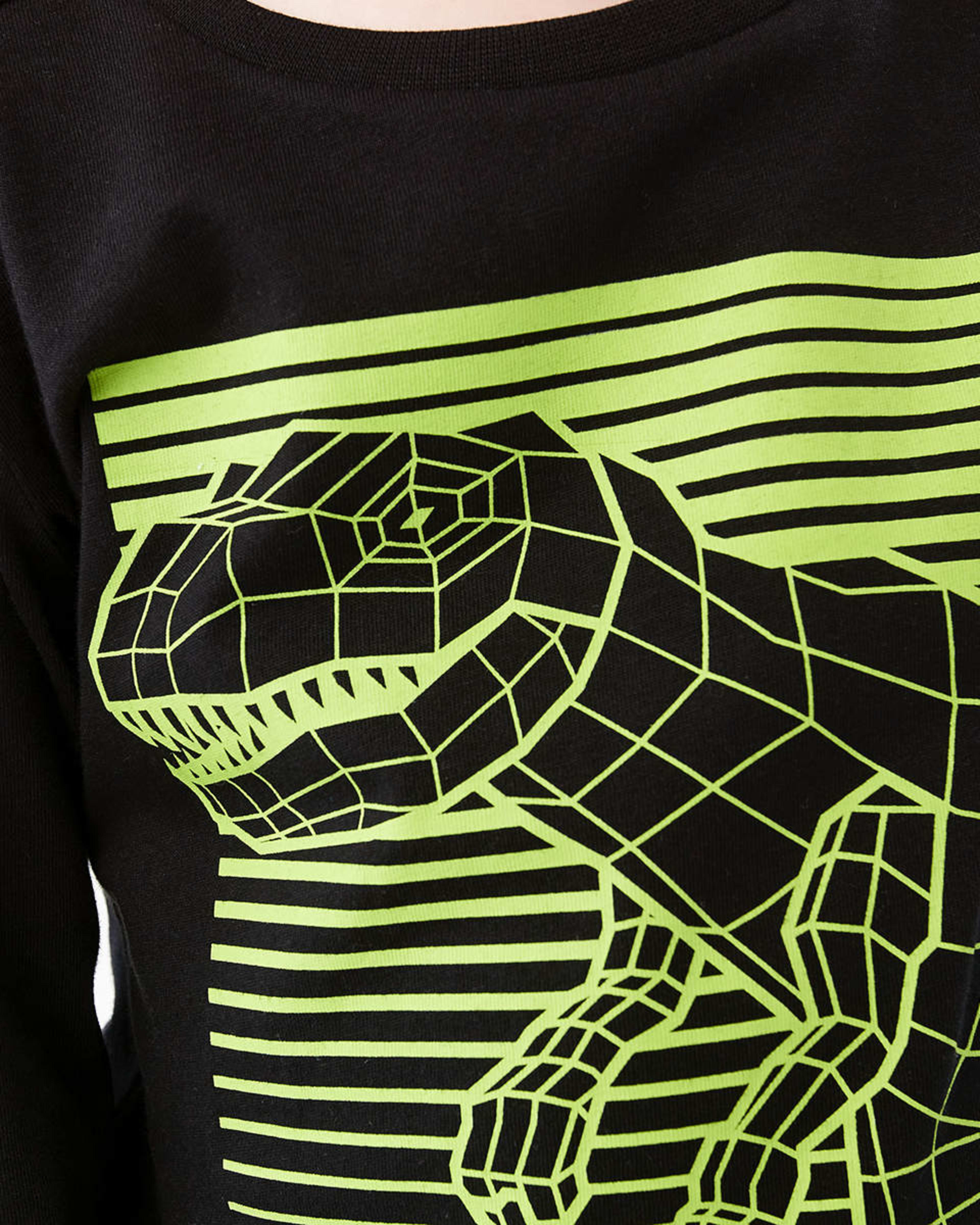 4 Long Sleeve Print T-shirt Black Dino, 4 of 8