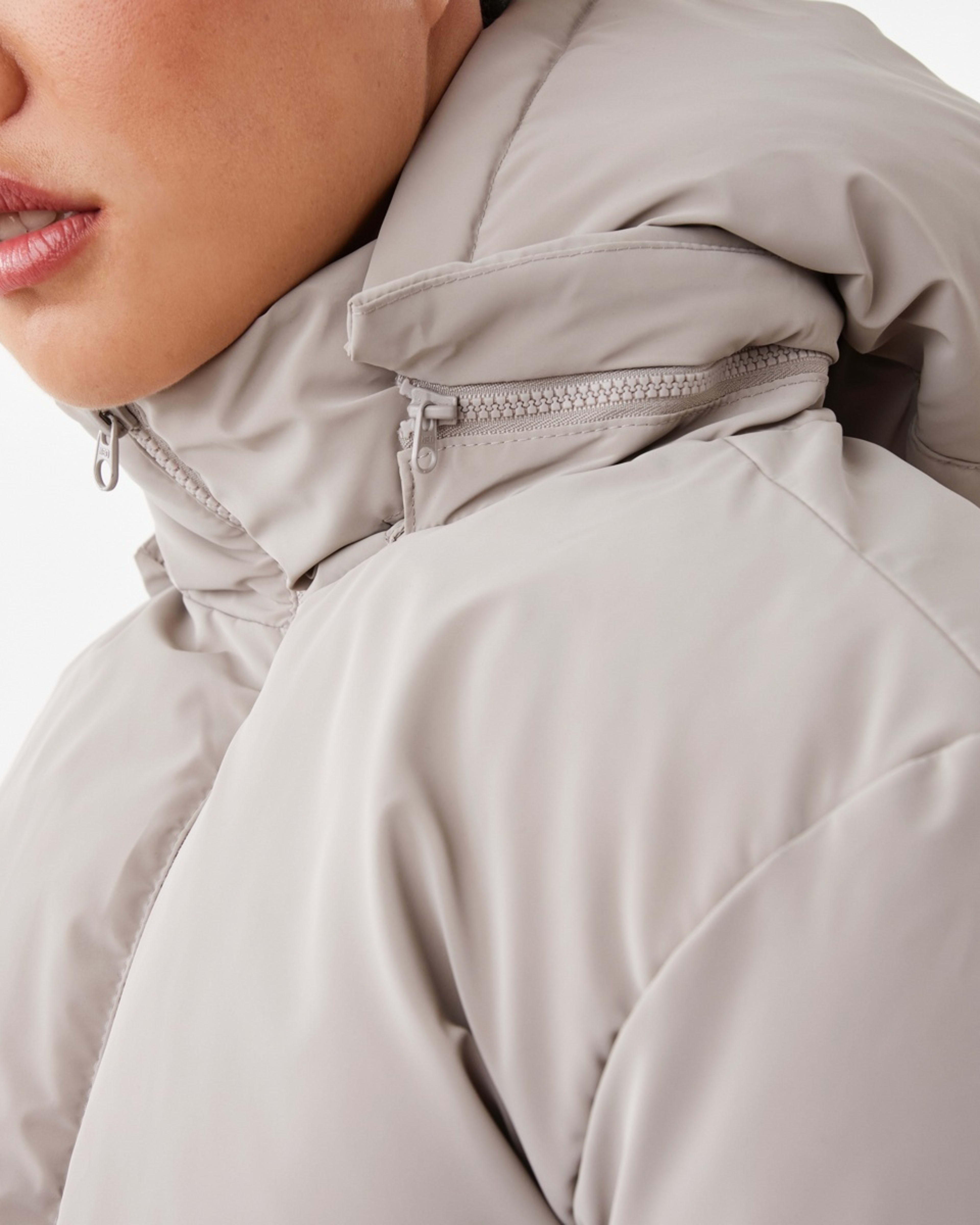 8 Active Womens Mid Length Puffer Jacket Porp Gry, 8 of 8