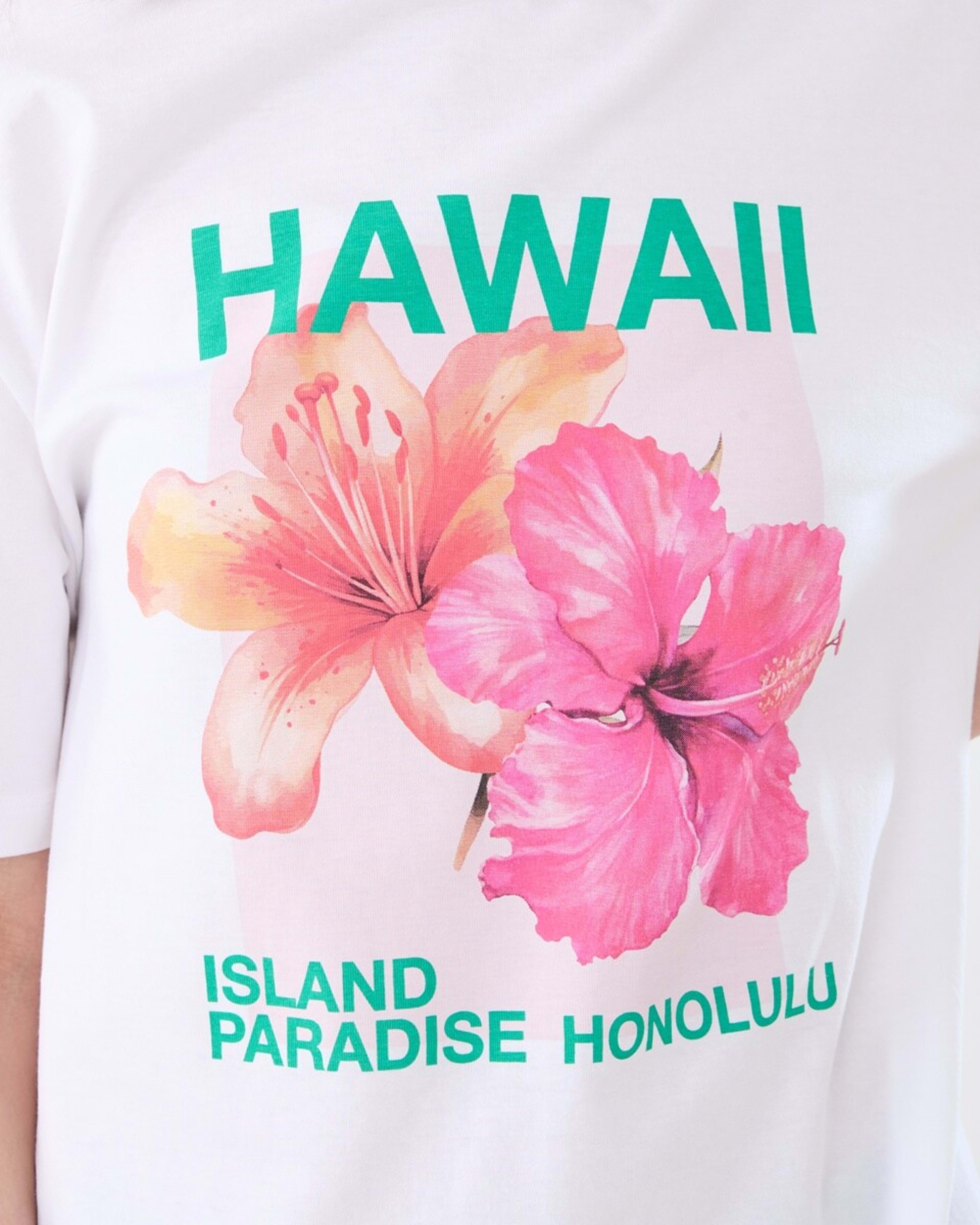 5 Short Sleeve Oversized Boyfriend T-shirt HAWAII WHITE, 5 of 5
