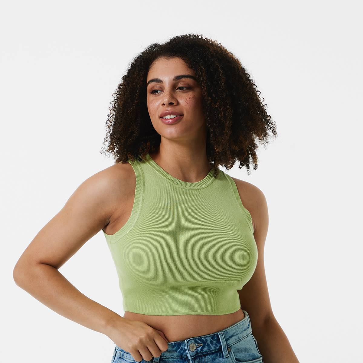 Sleeveless True Knit Crop Tank Top Kmart