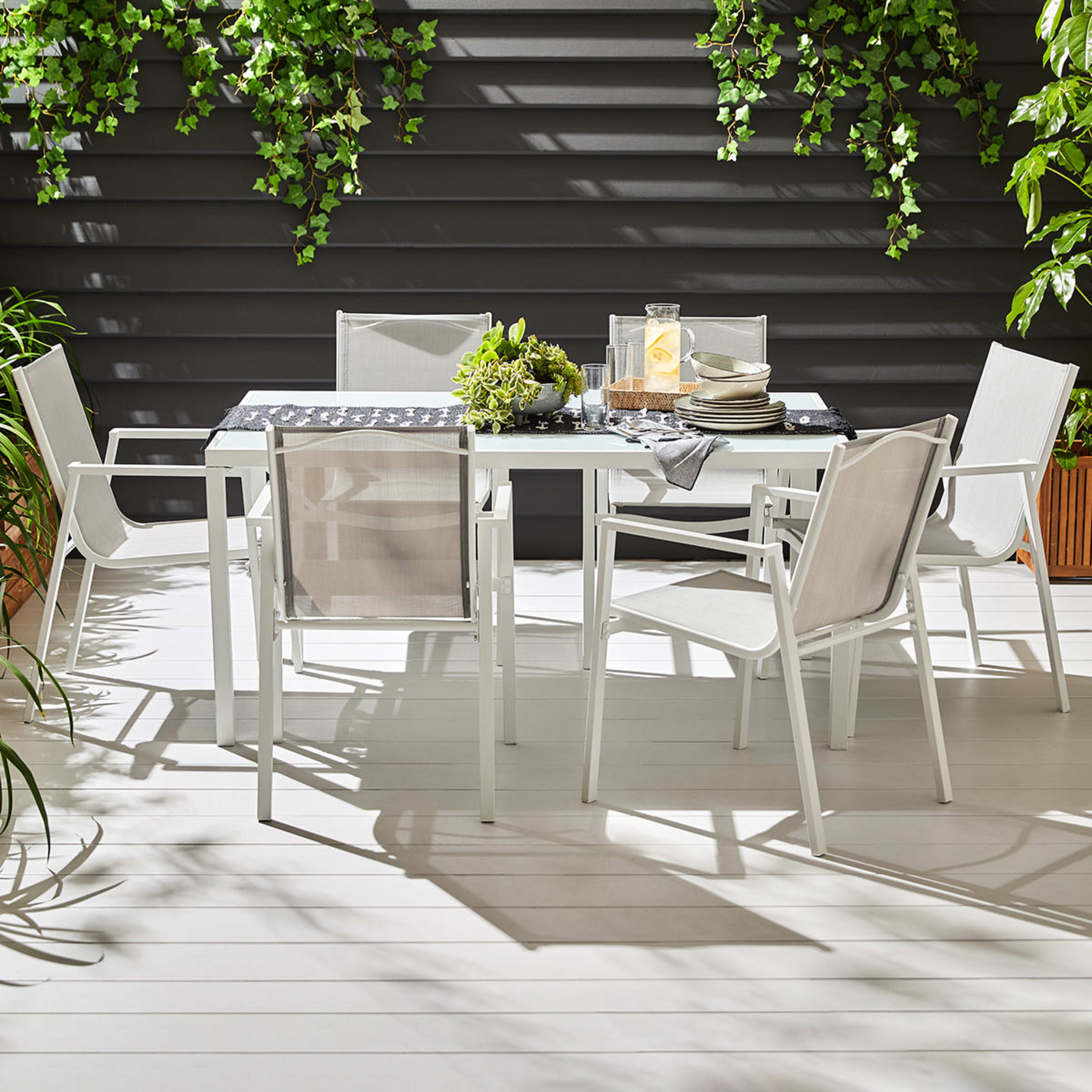 2 7 Piece Outdoor Dining Set - White, 2 of 7