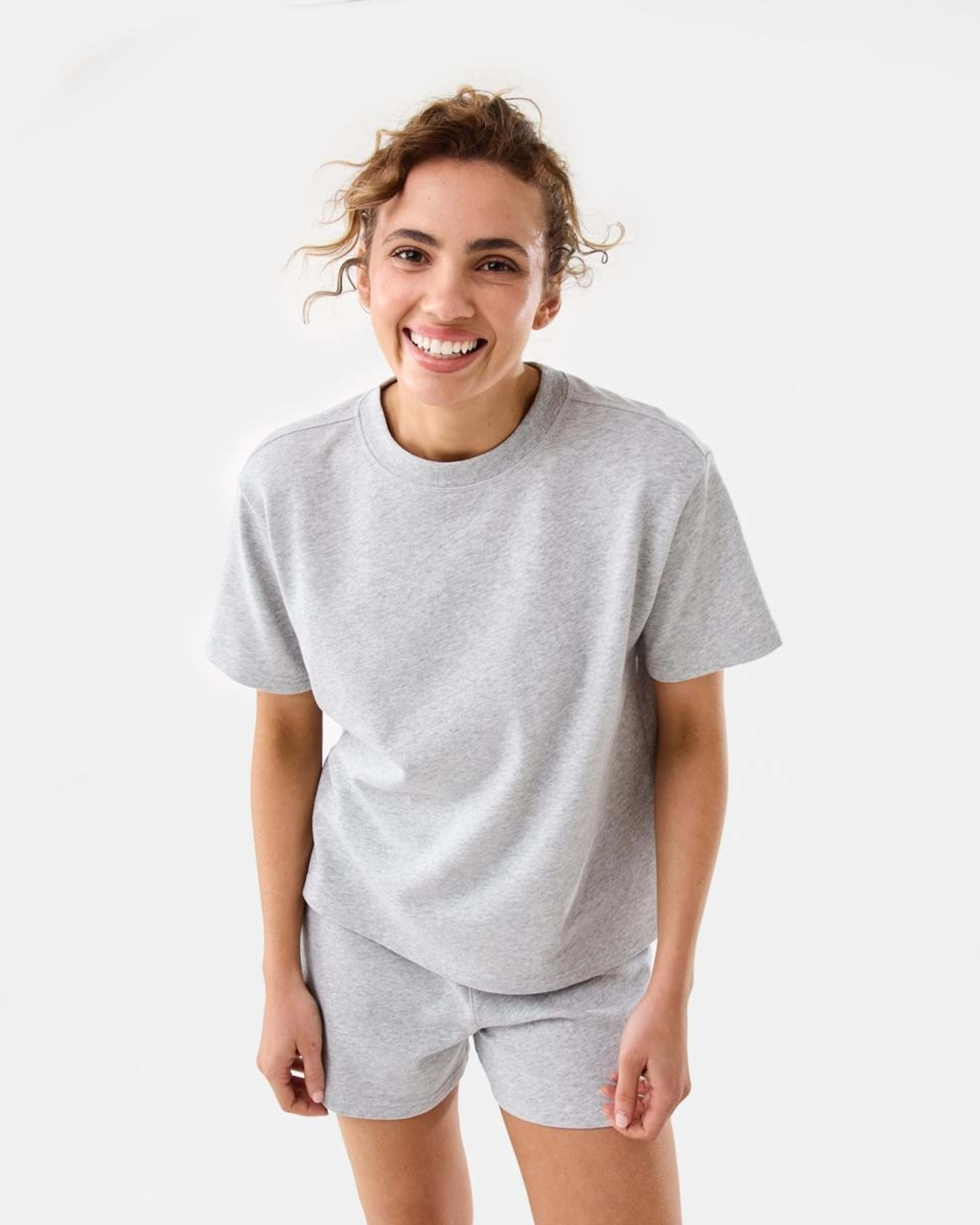 7 Active Womens Terry T-shirt SOFT GREY MARLE, 7 of 7