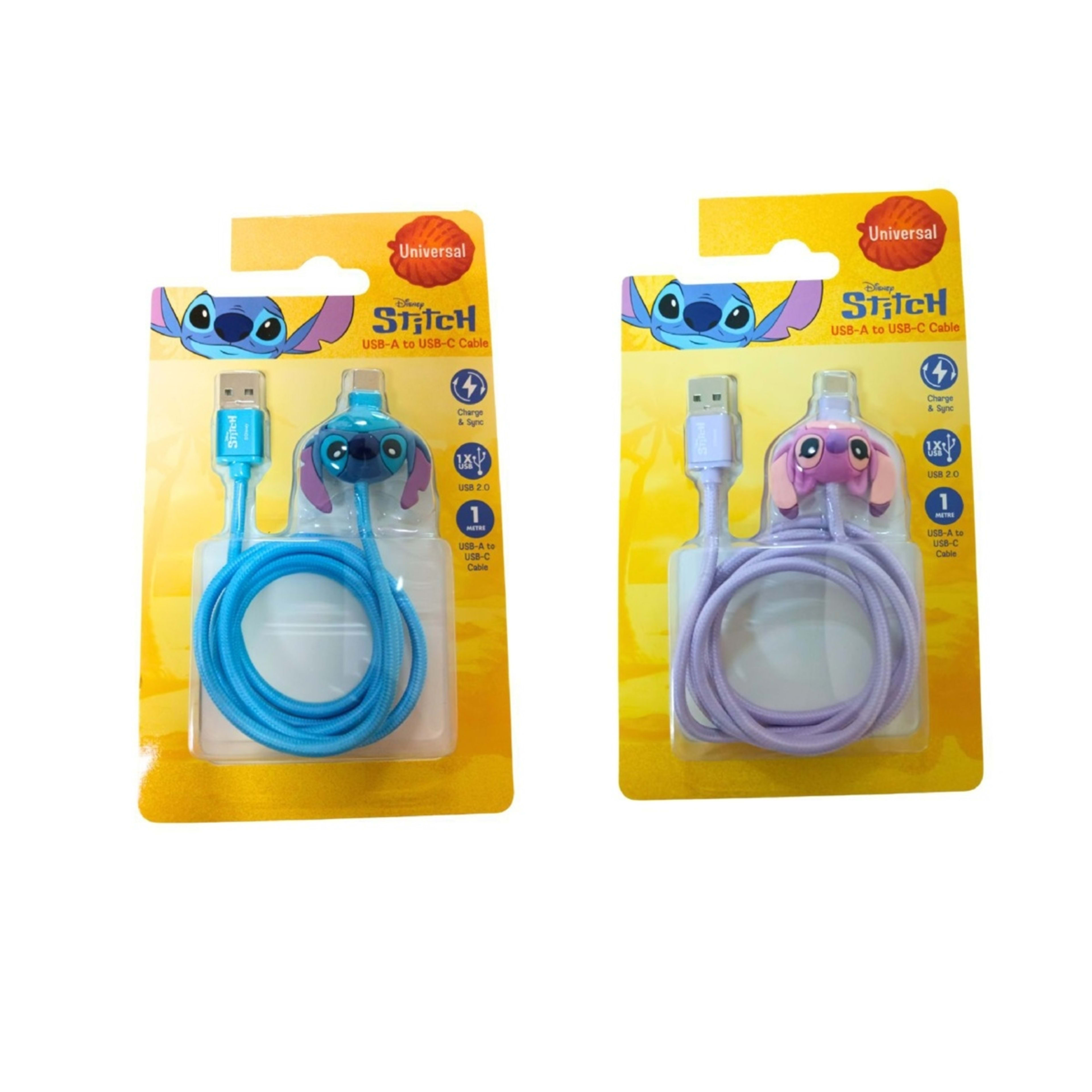 1 Disney Lilo & Stitch USB-A to USB-C Cable - Assorted