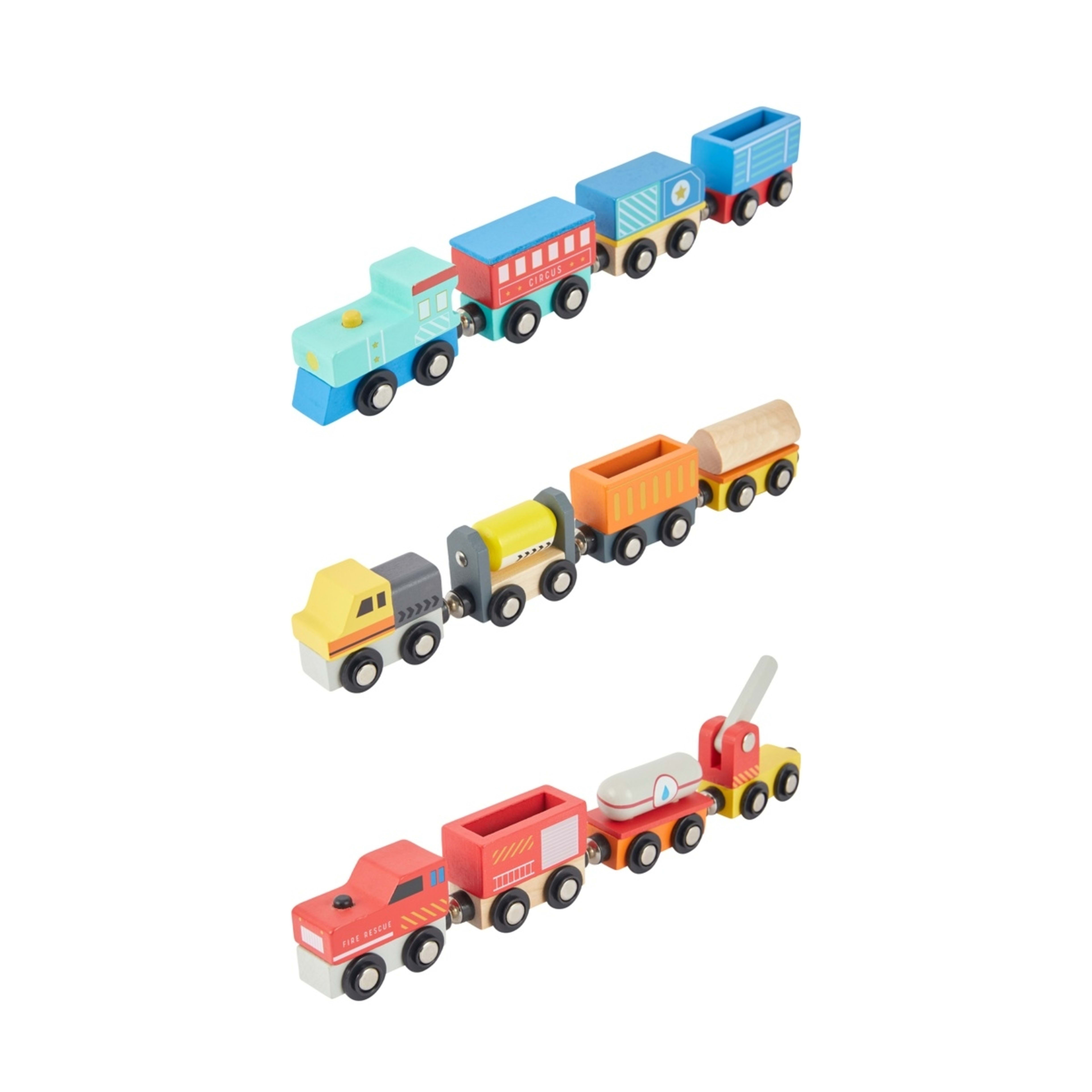 2 Wooden Train and Carriage Set - Assorted, 2 of 9