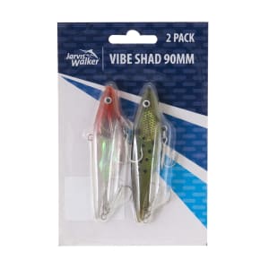 Jarvis Walker 2 Pack Vibe Shad Lures - 90mm, Red/Clear