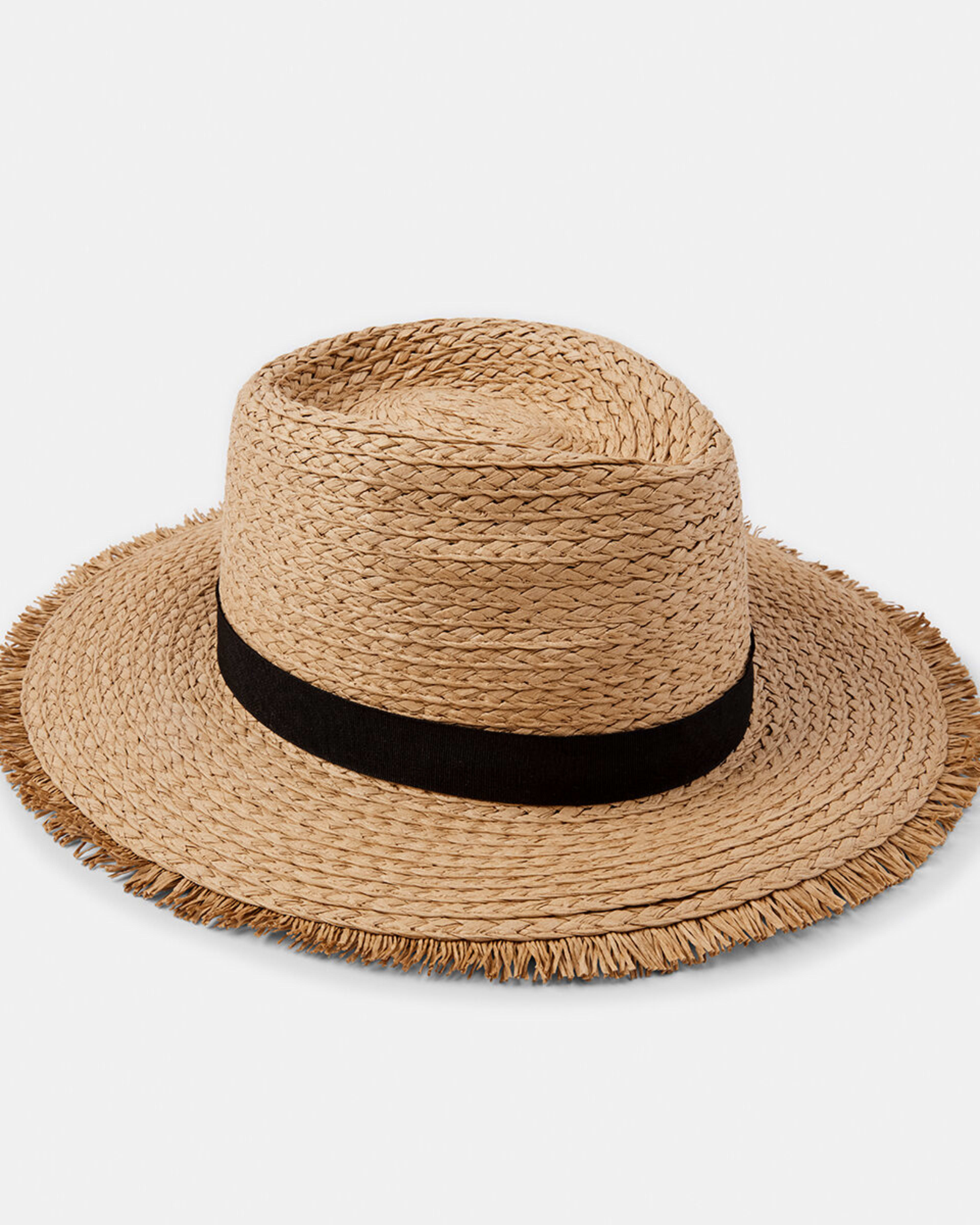 1 Fray Edge Fedora Hat Natural