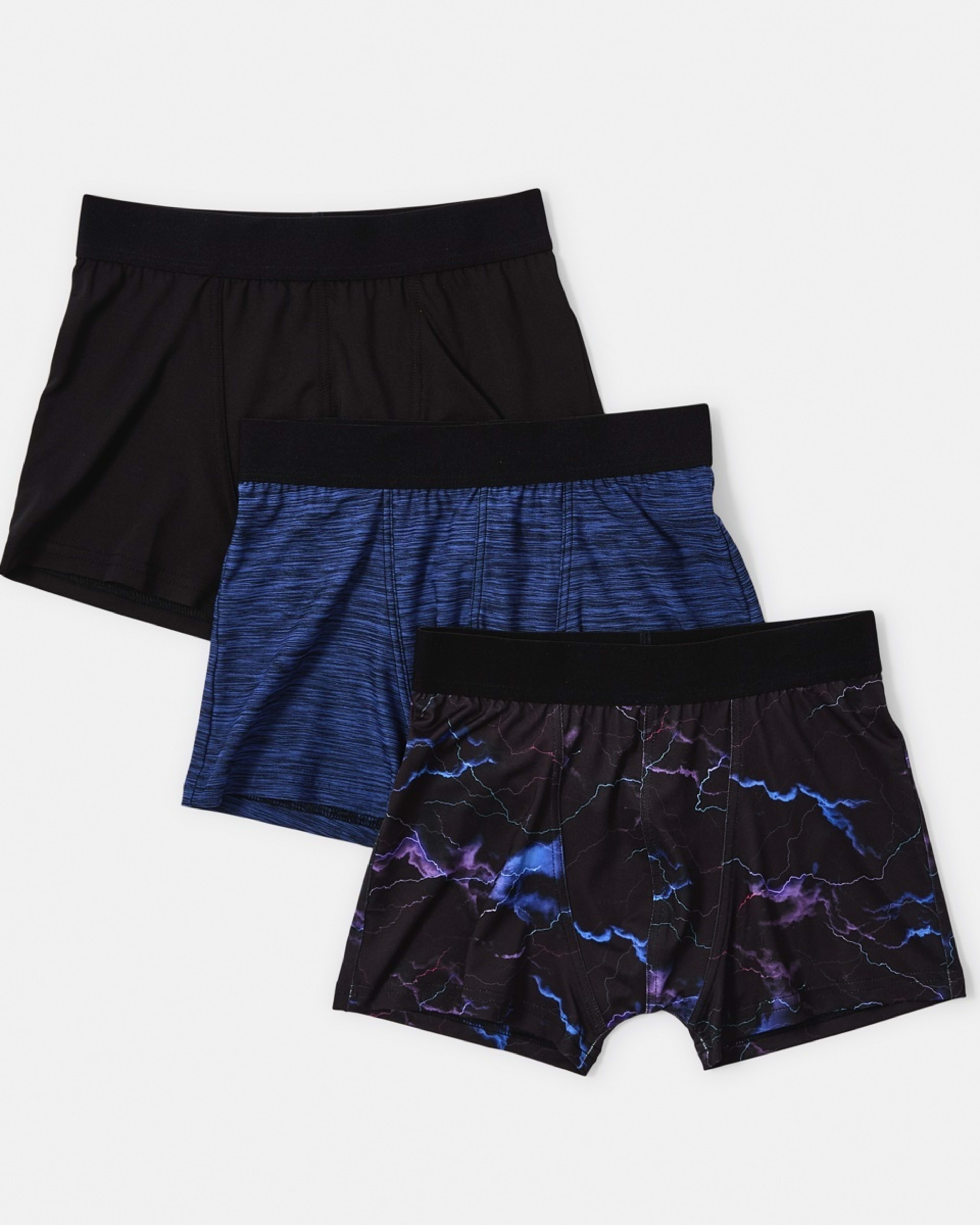 1 3 Pack Microfibre Trunks Blue Lightning