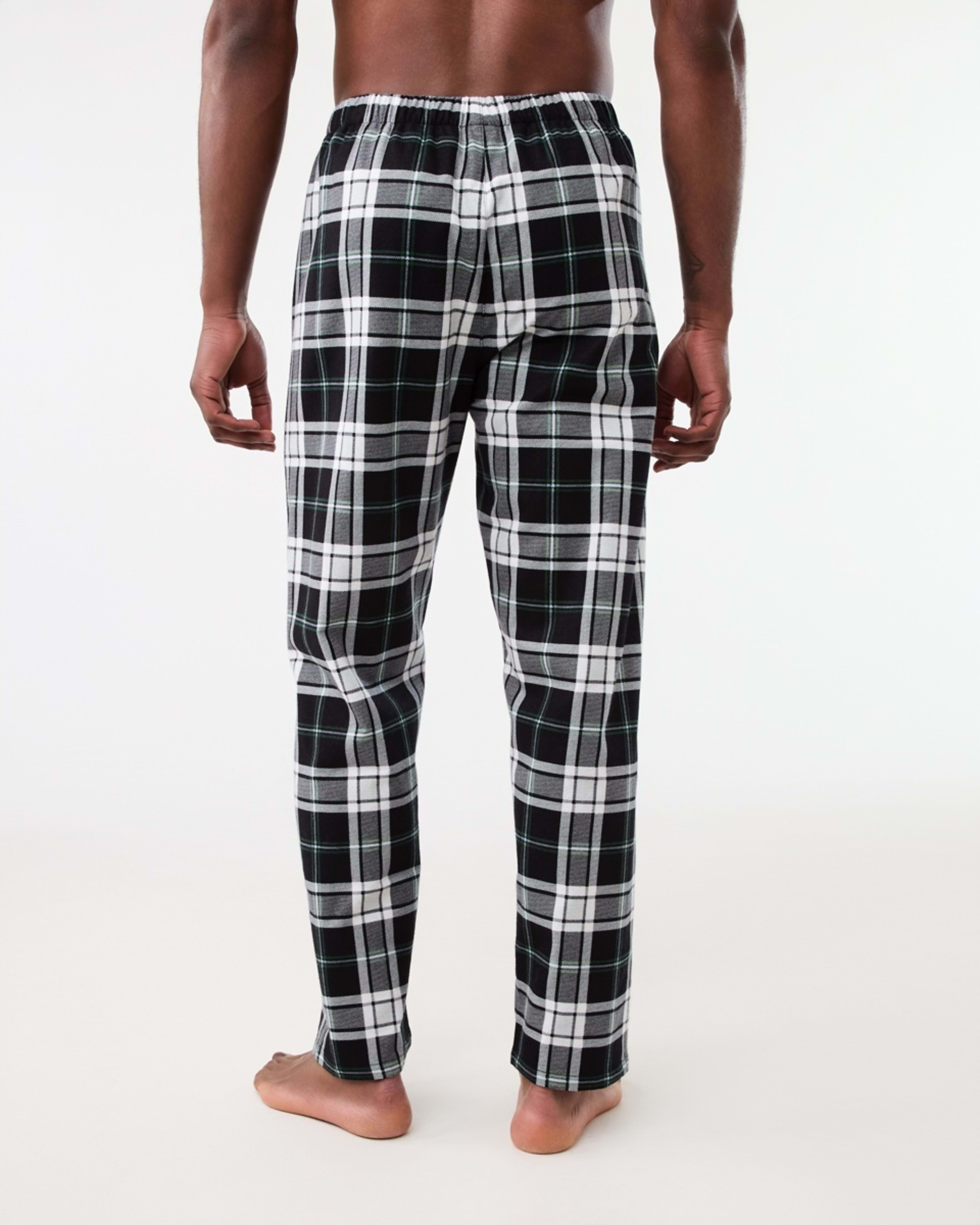 3 Flannel Sleep Pants Blk Check, 3 of 5