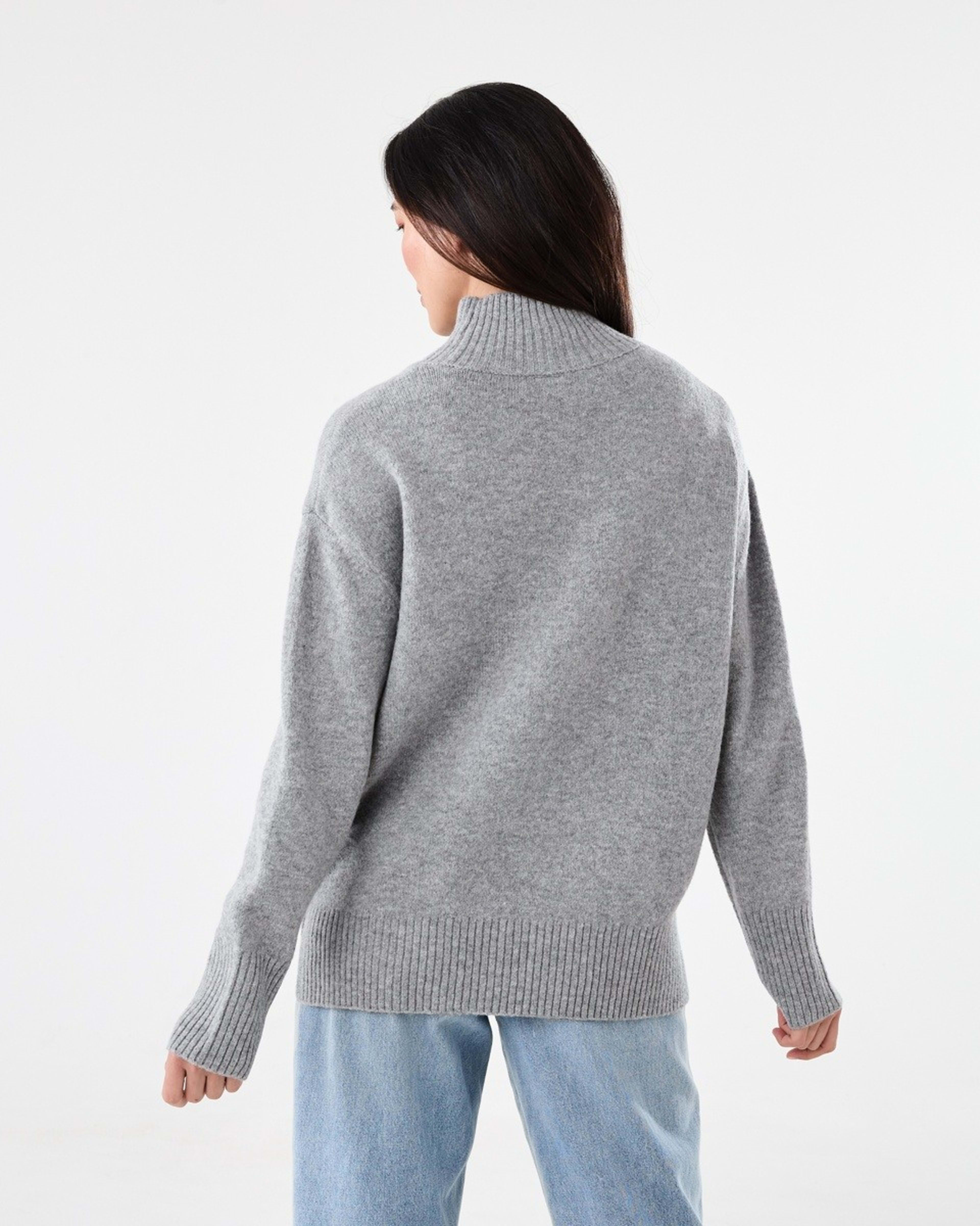 4 Funnel Split Hem Jumper Char Marle, 4 of 7