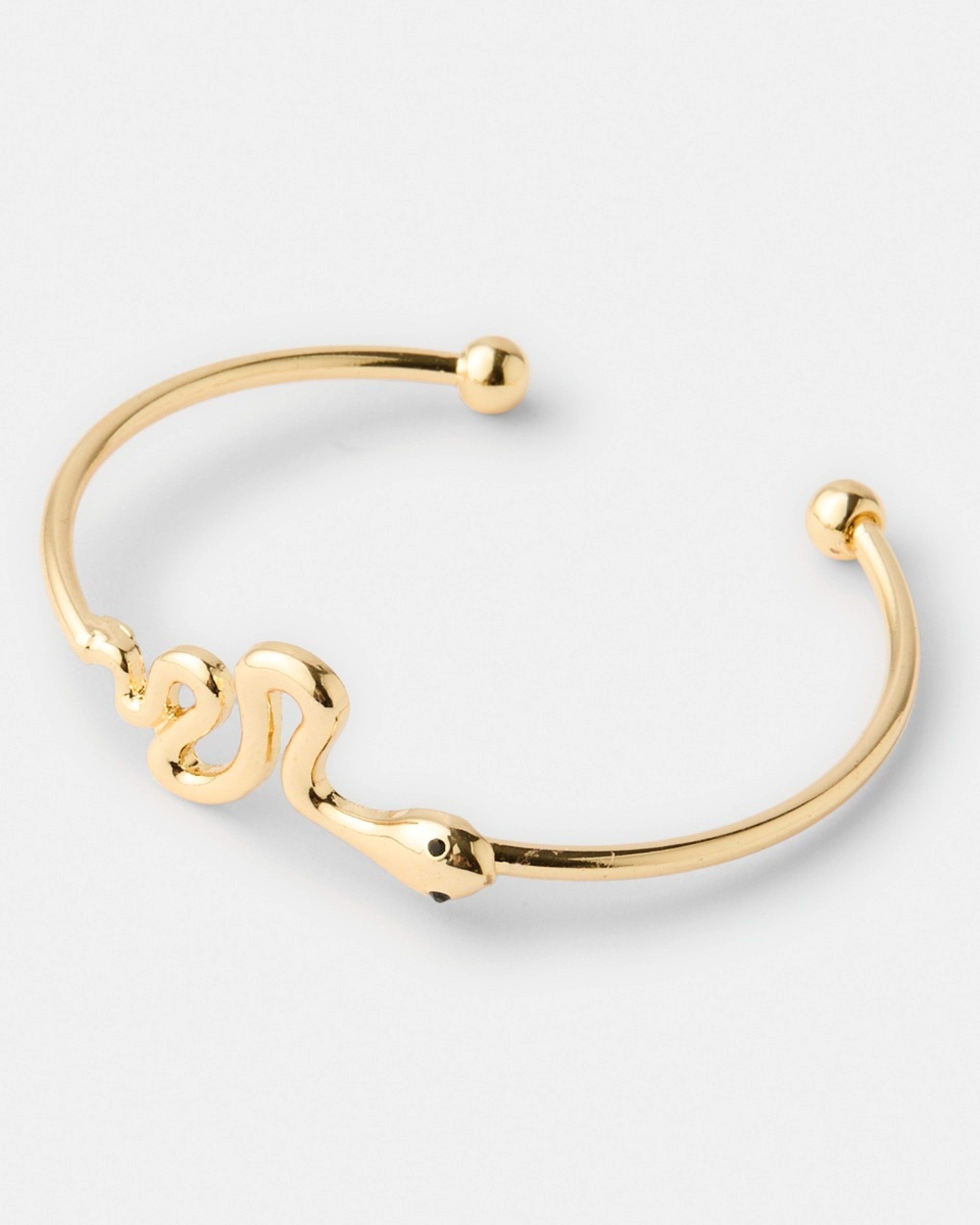 1 Snake Cuff Bracelet - Gold Tone Gold