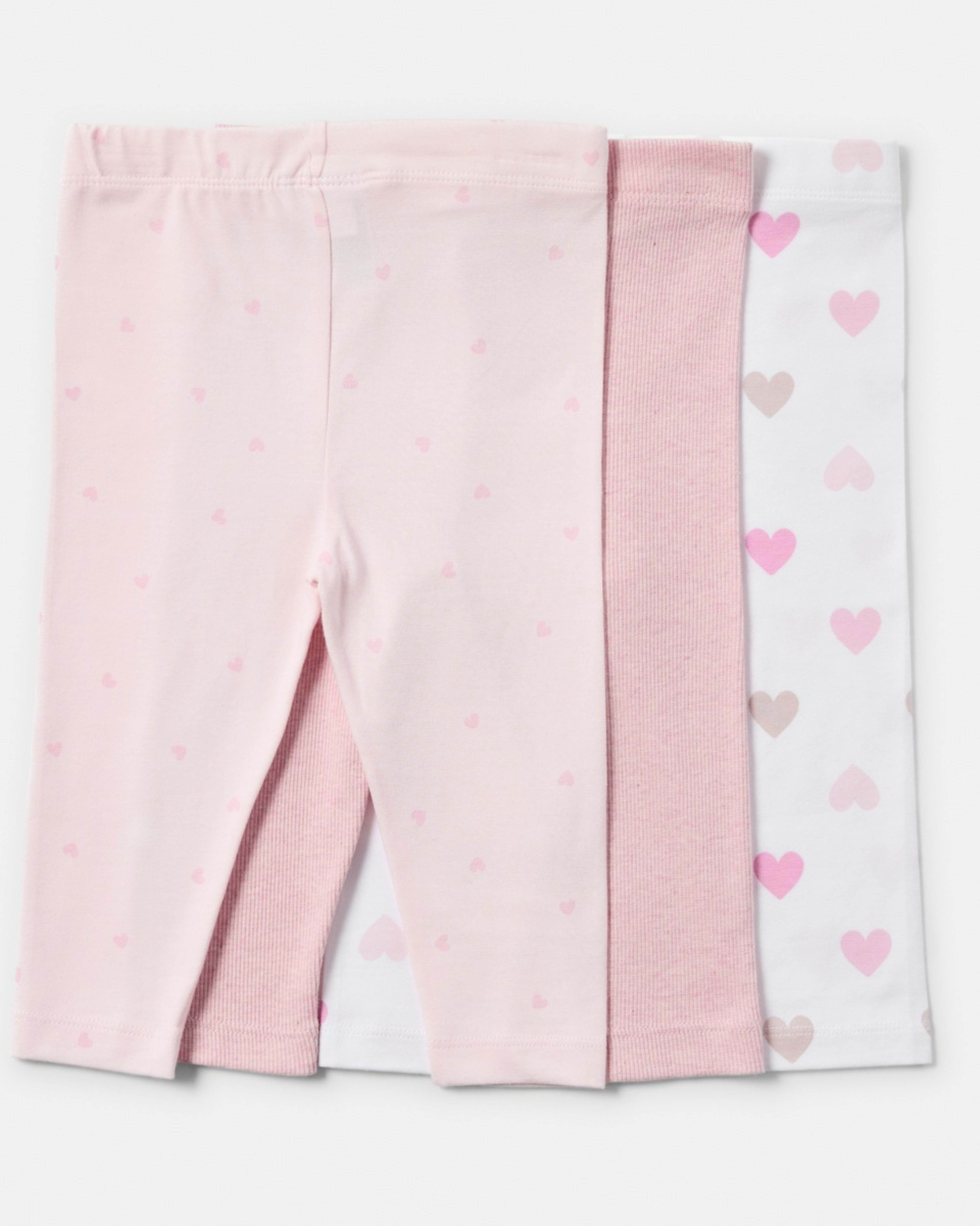 2 3 Pack Leggings Pnk Hrt, 2 of 8