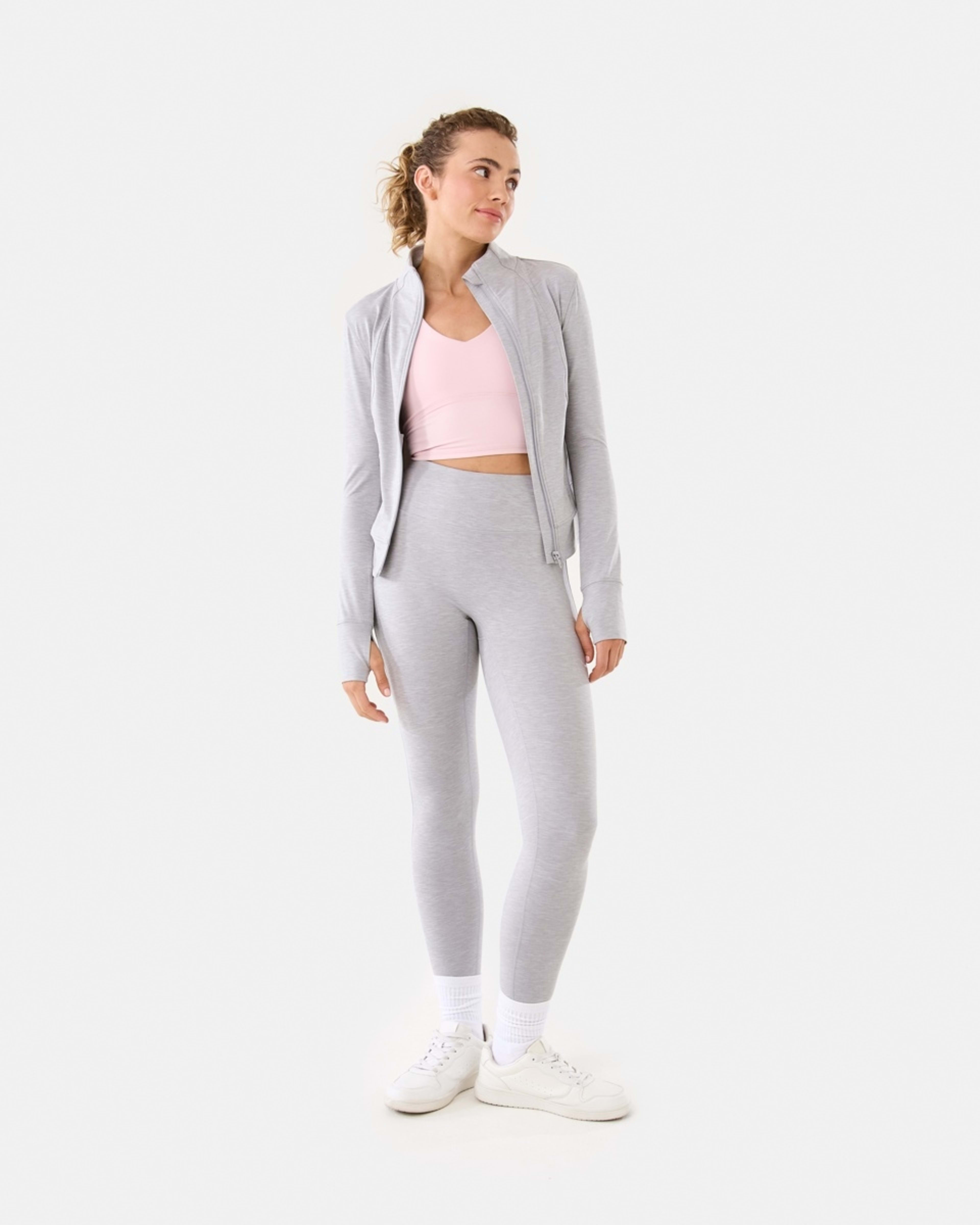 3 Active Womens Soft Touch Leggings Grey Marle, 3 of 6