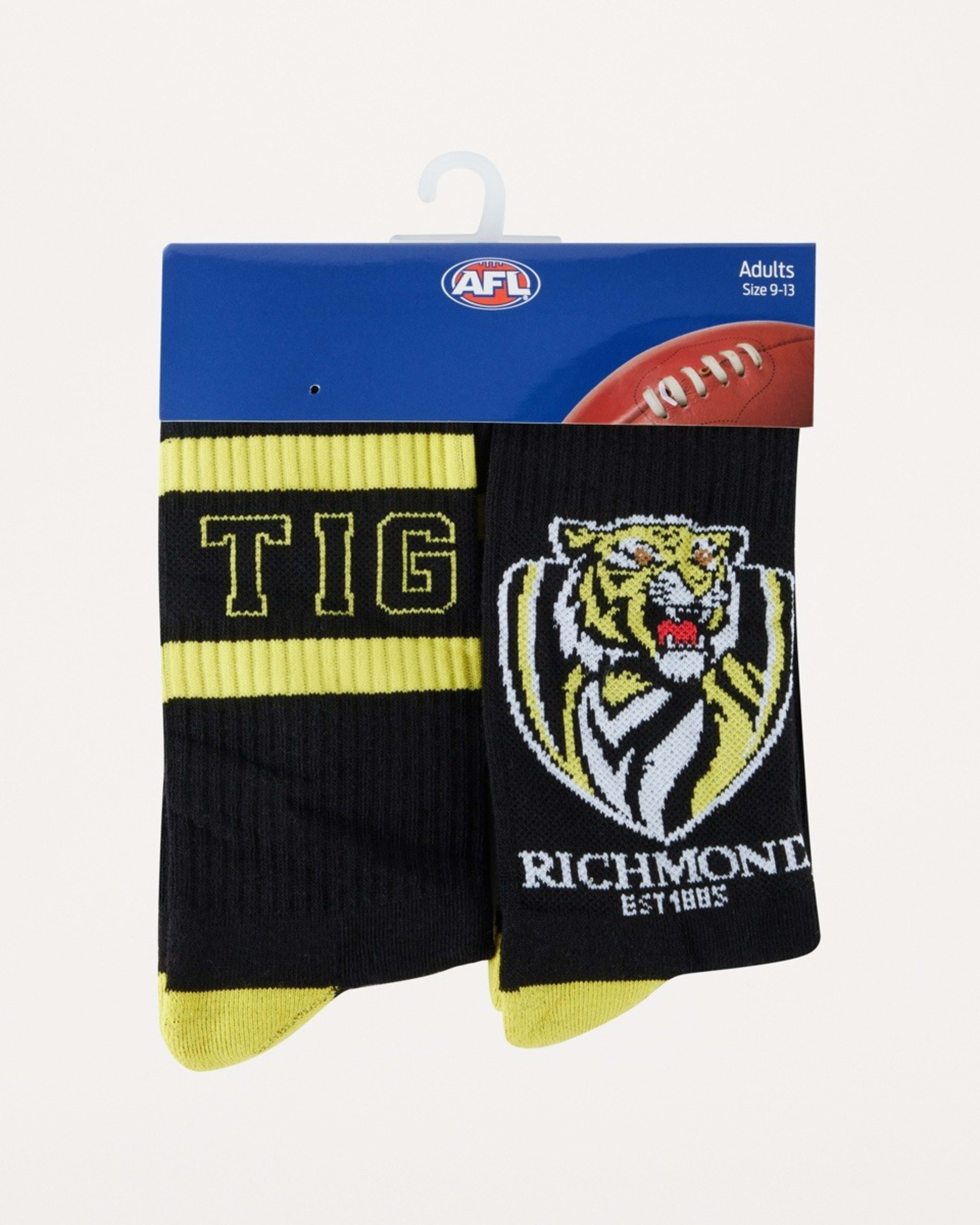 3 2 Pack Official AFL Adult Socks Richmond, 3 of 3