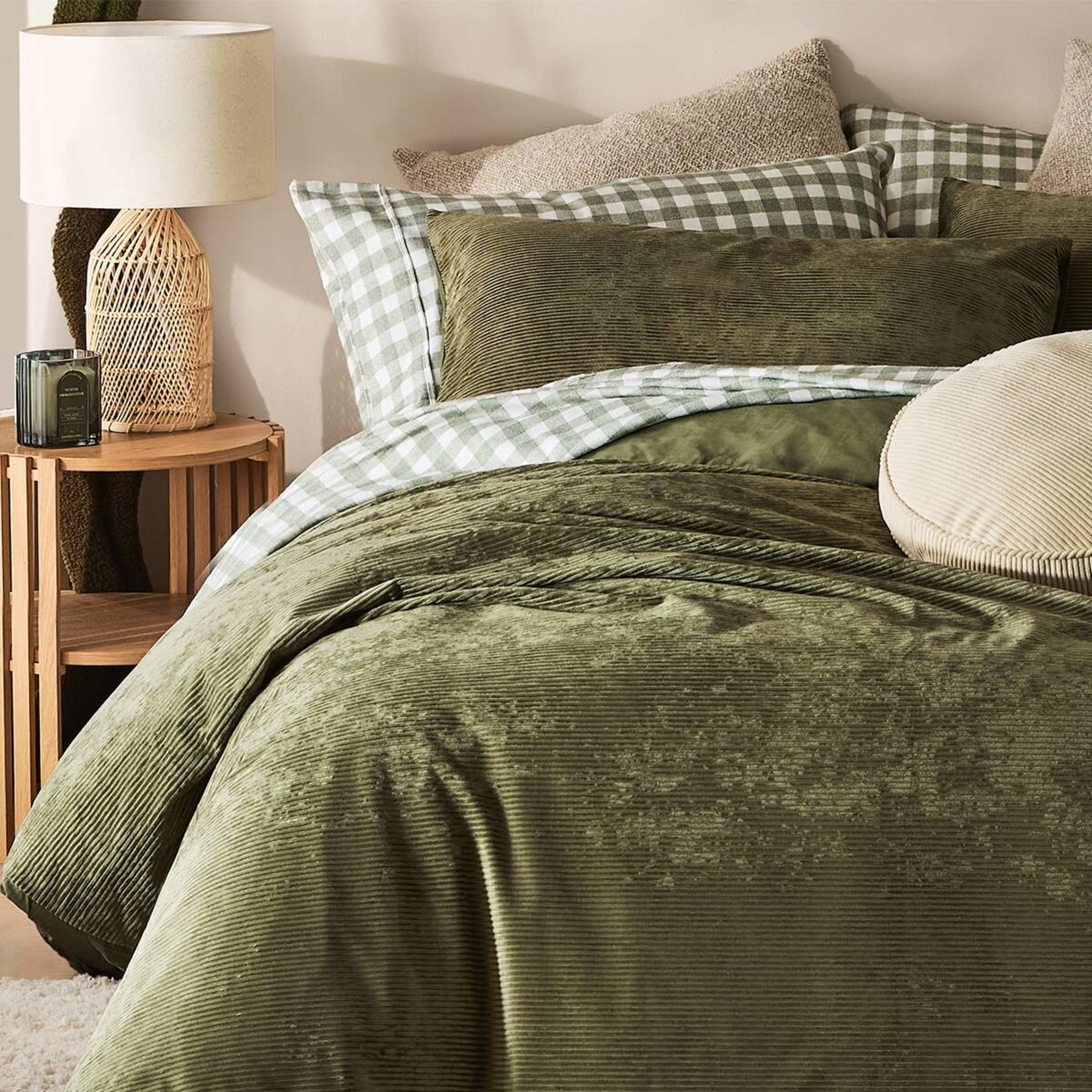7 Corduroy Quilt Cover Set - Queen Bed, Forest, 7 of 7