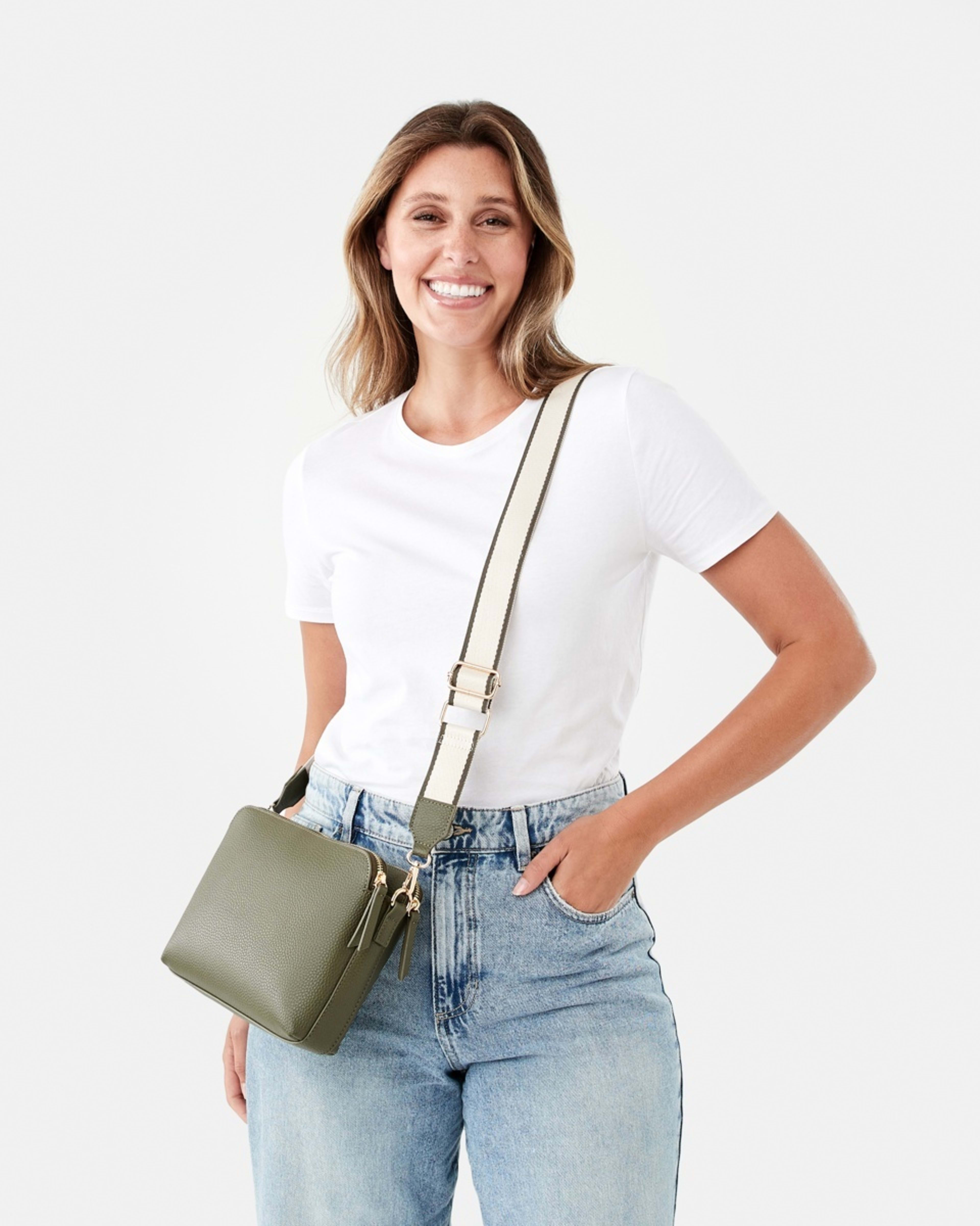 5 Double Pocket Crossbody Bag DEEP MOSS, 5 of 5