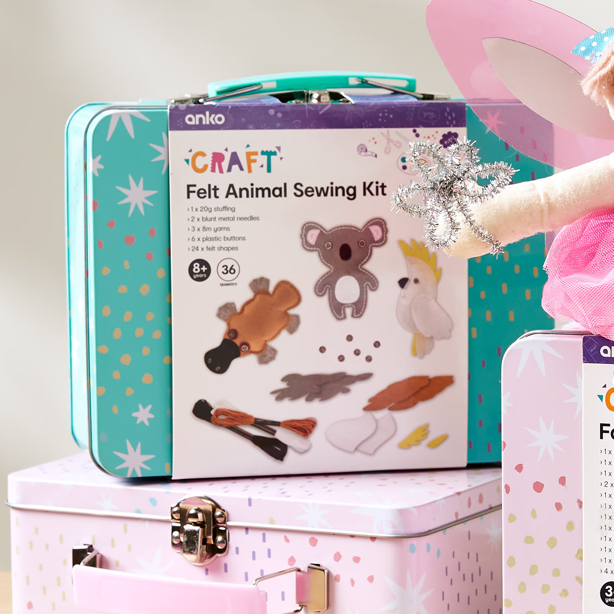 36 Piece Felt Animal Sewing Kit Kmart