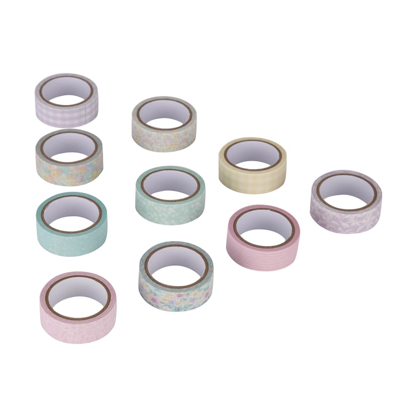 10 Pack Washi Tape Pastel Floral Kmart