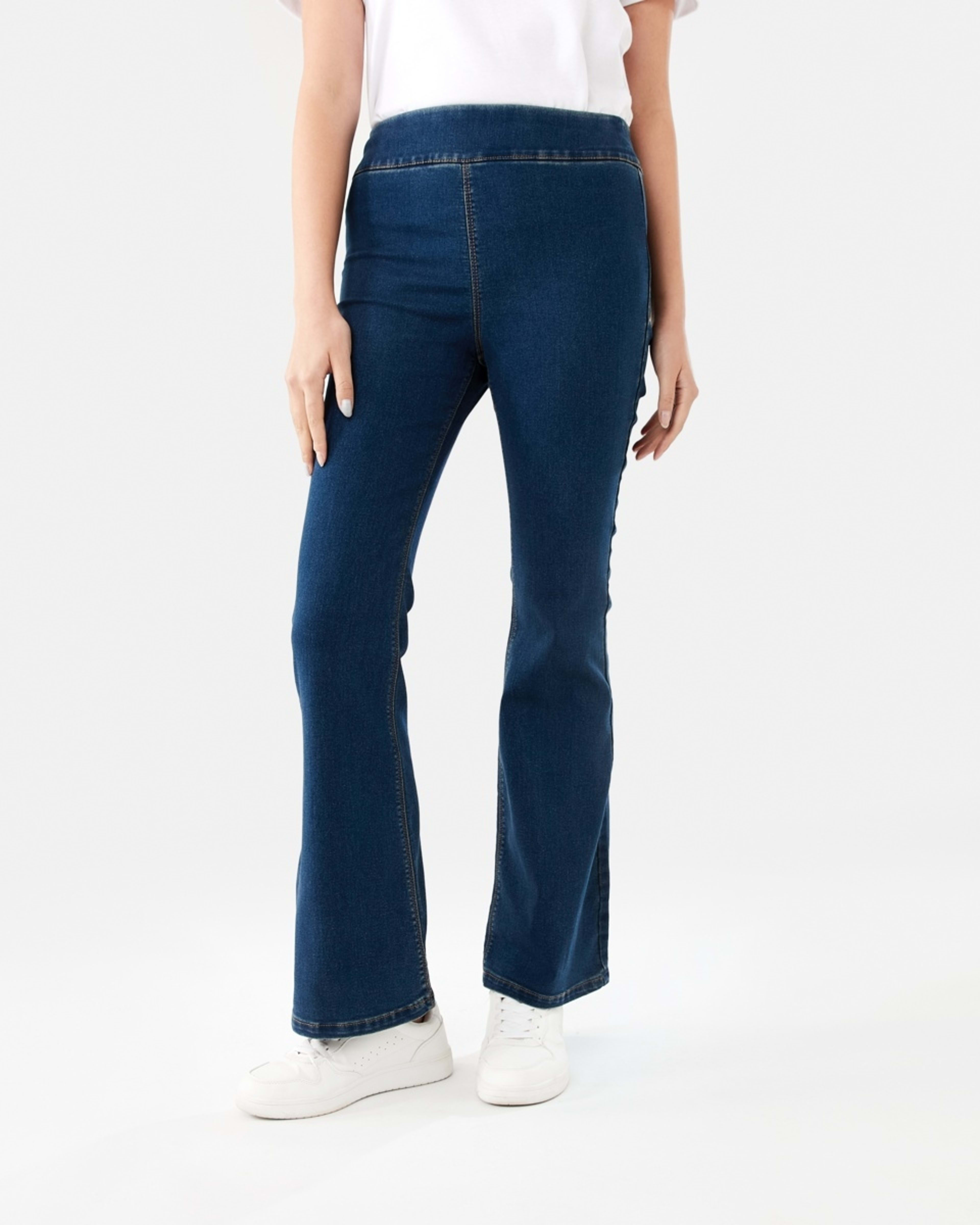 1 Flare Denim Jeggings DARK WASH, 1 of 8