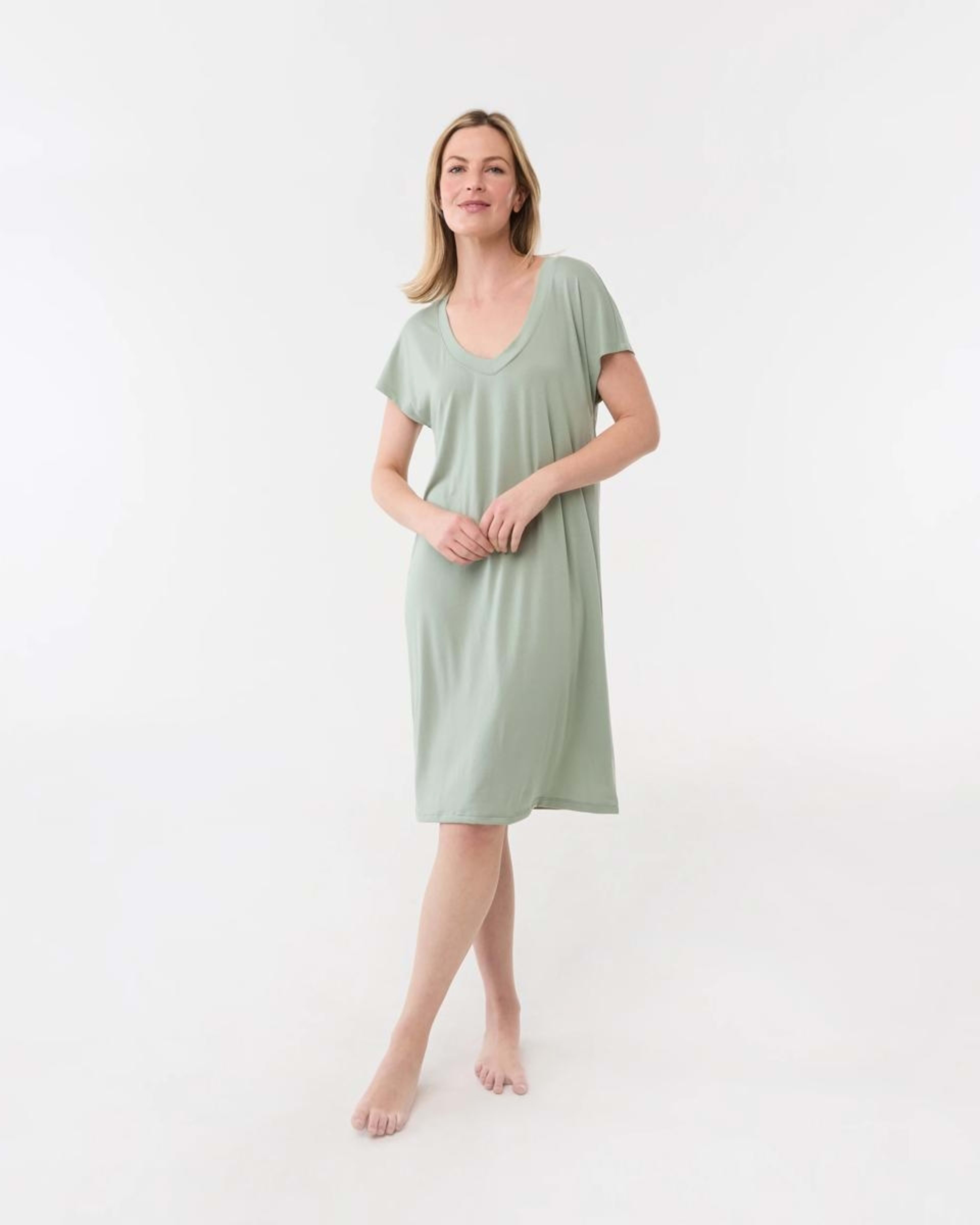 1 Short Sleeve Comfort Nightie ICEBERG GREEN
