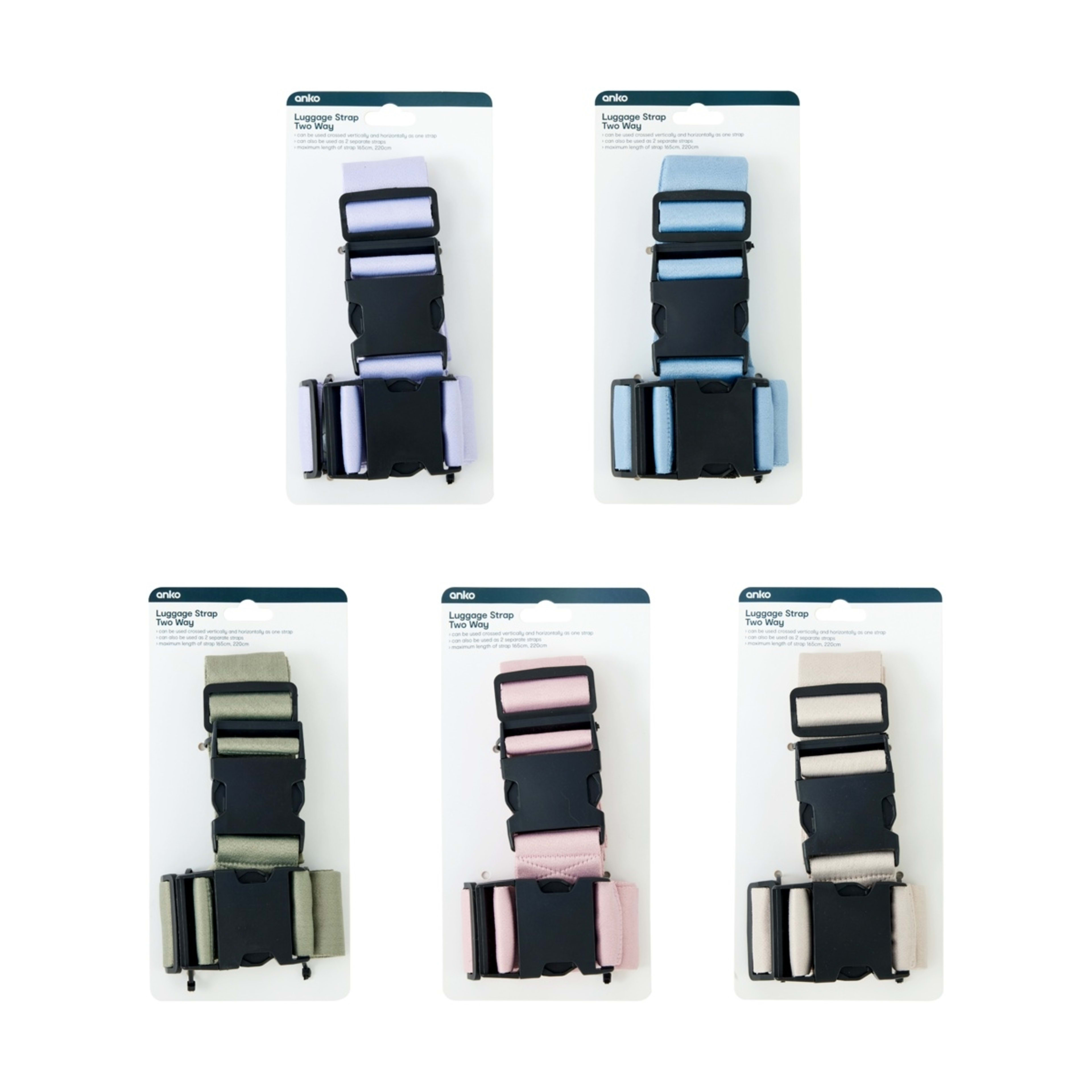 1 Two Way Luggage Strap - Assorted