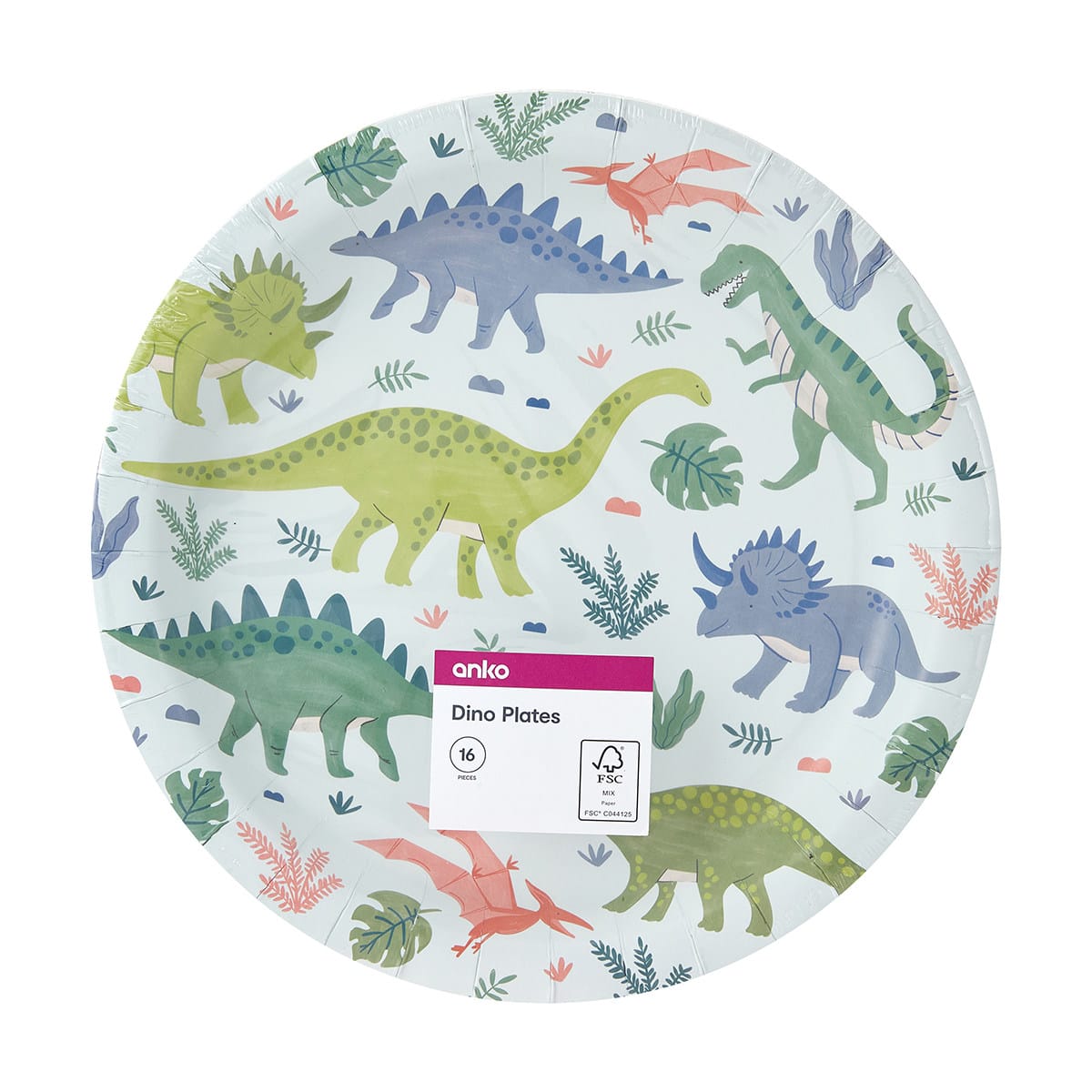 16 Pack Dino Paper Plates - Kmart