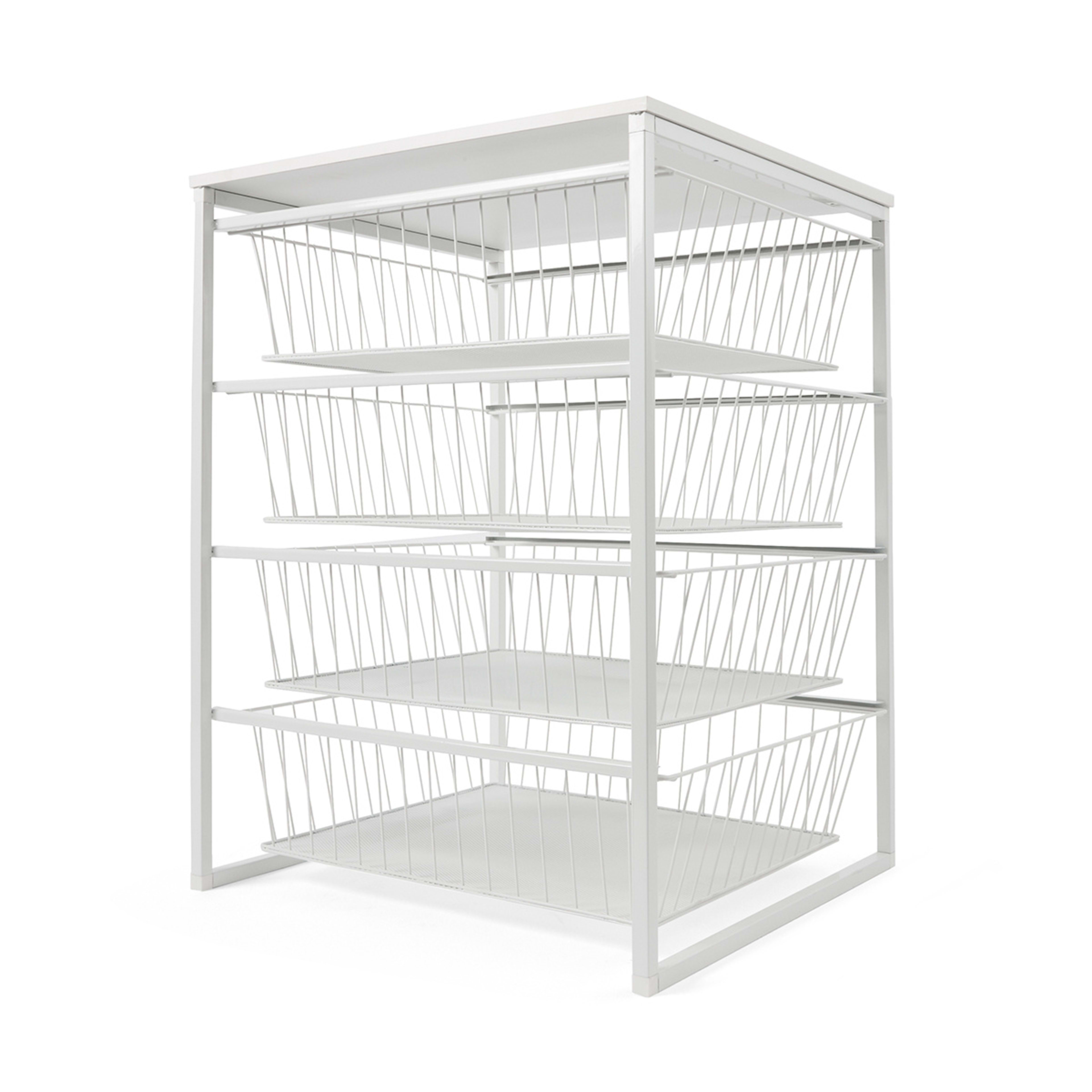 3 Mesh and Wire 4 Drawer Unit - White, 3 of 10