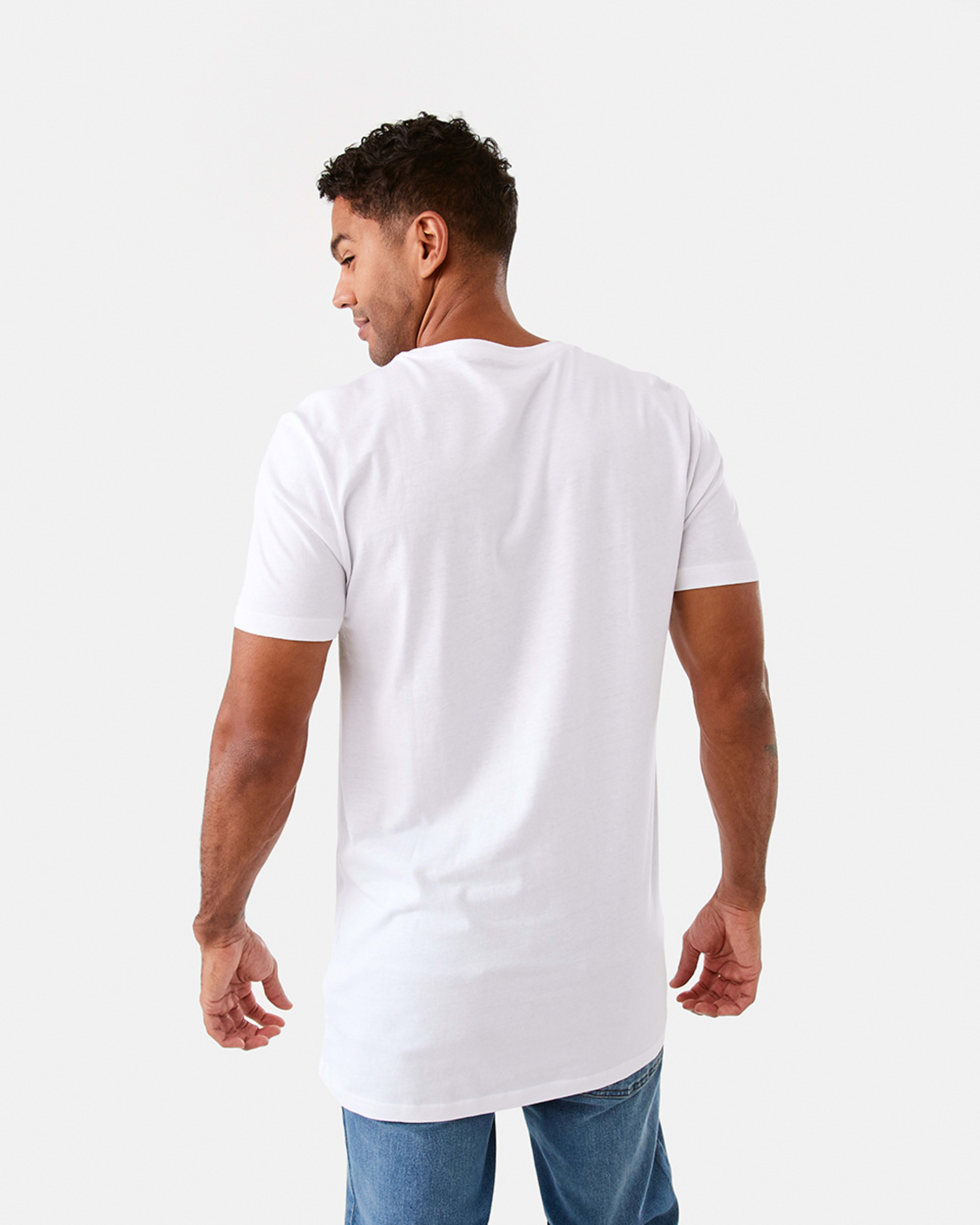 3 Australian Grown Cotton Longline T-shirt White, 3 of 6