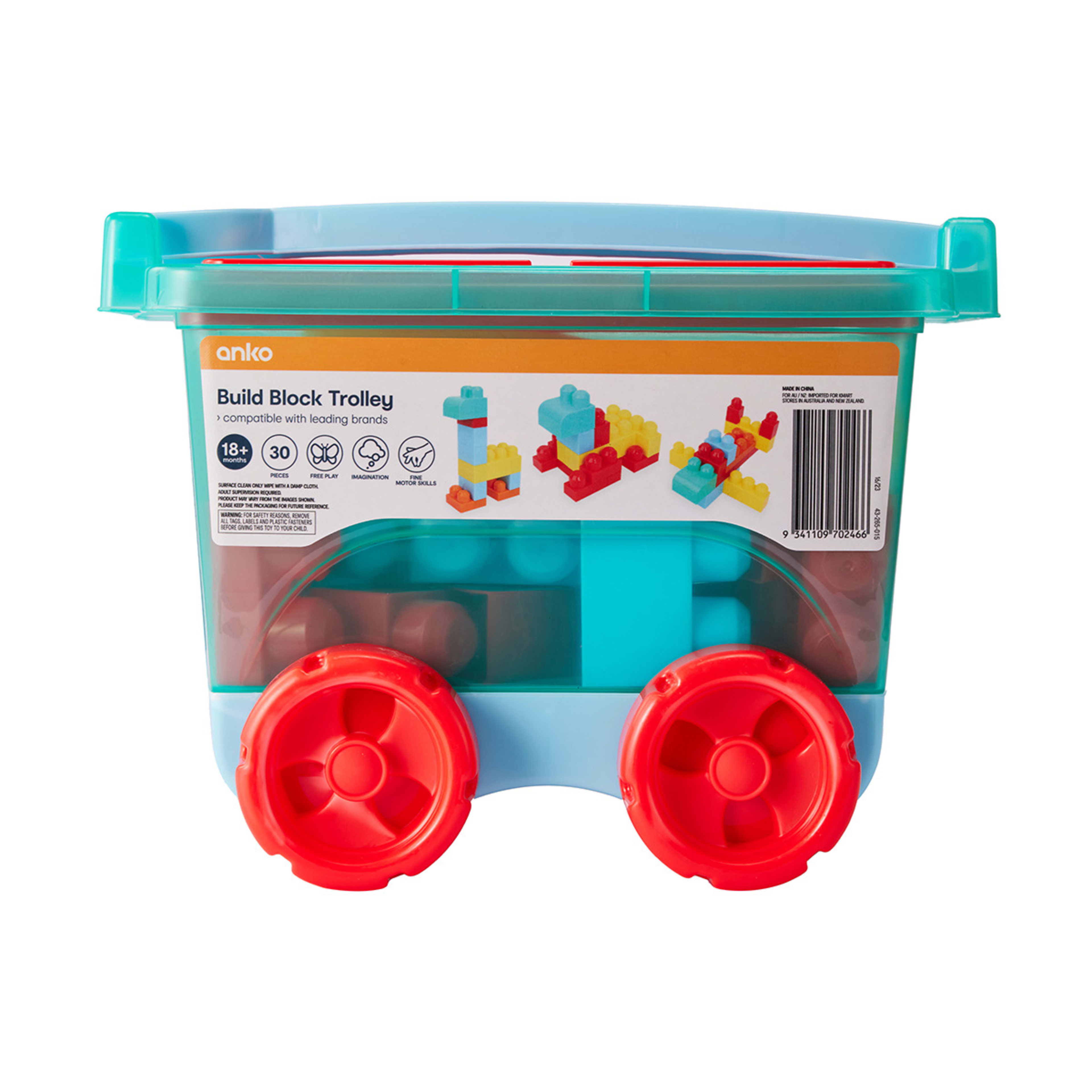 30 Piece Build Block Trolley Kmart