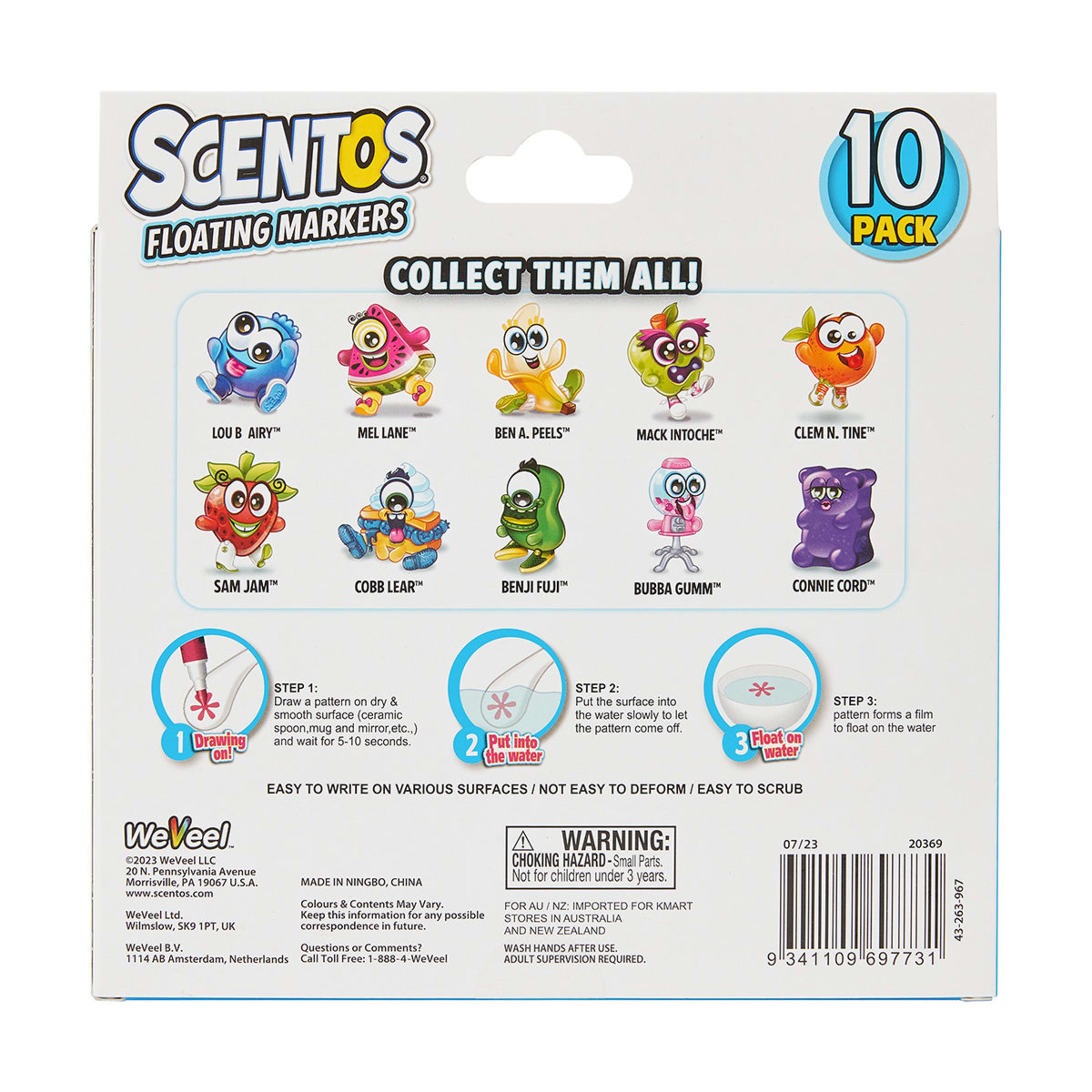 10 Pack Scentos Floating Markers Kmart