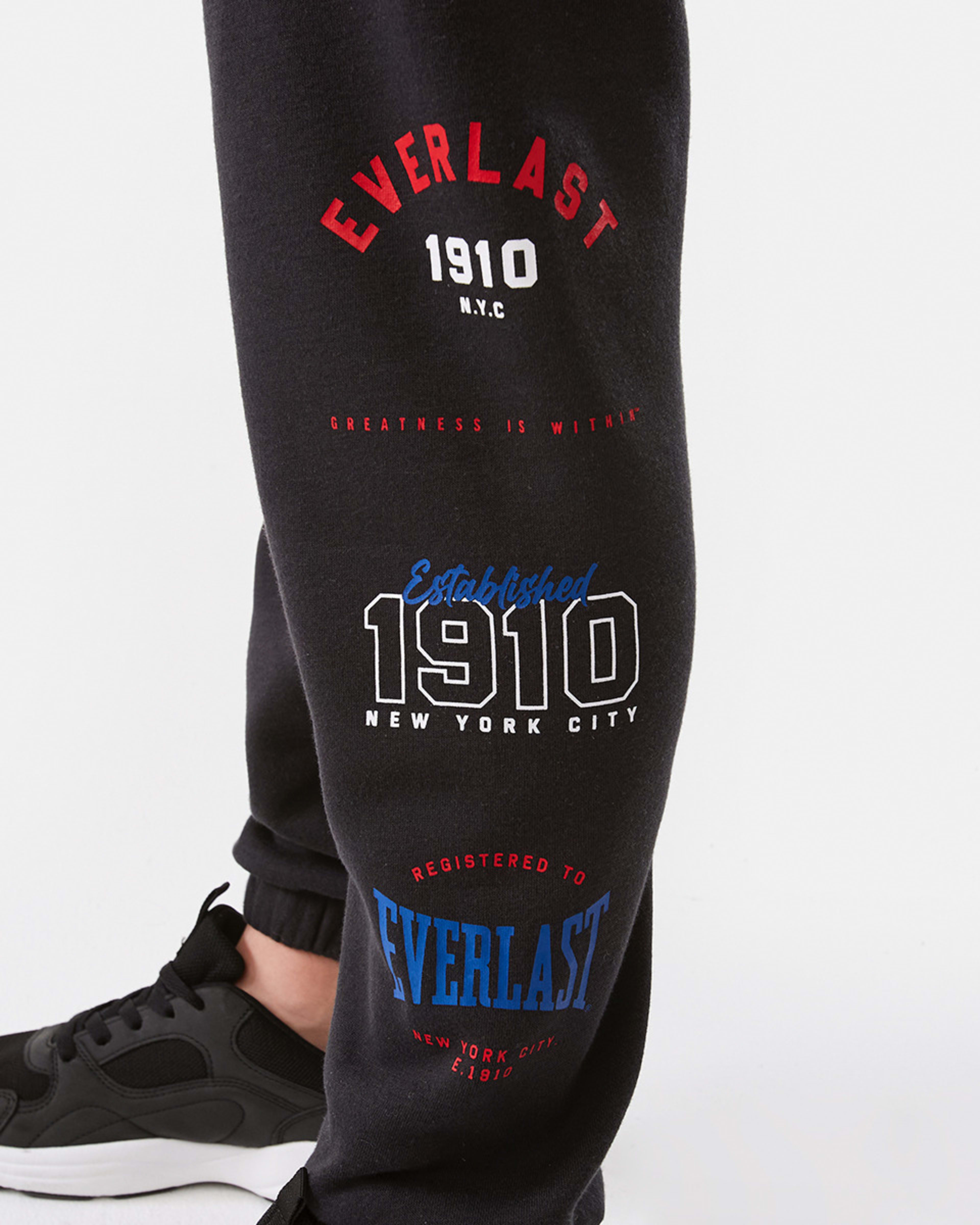 6 Everlast Kids Logo Trackpants Wash Black, 6 of 10