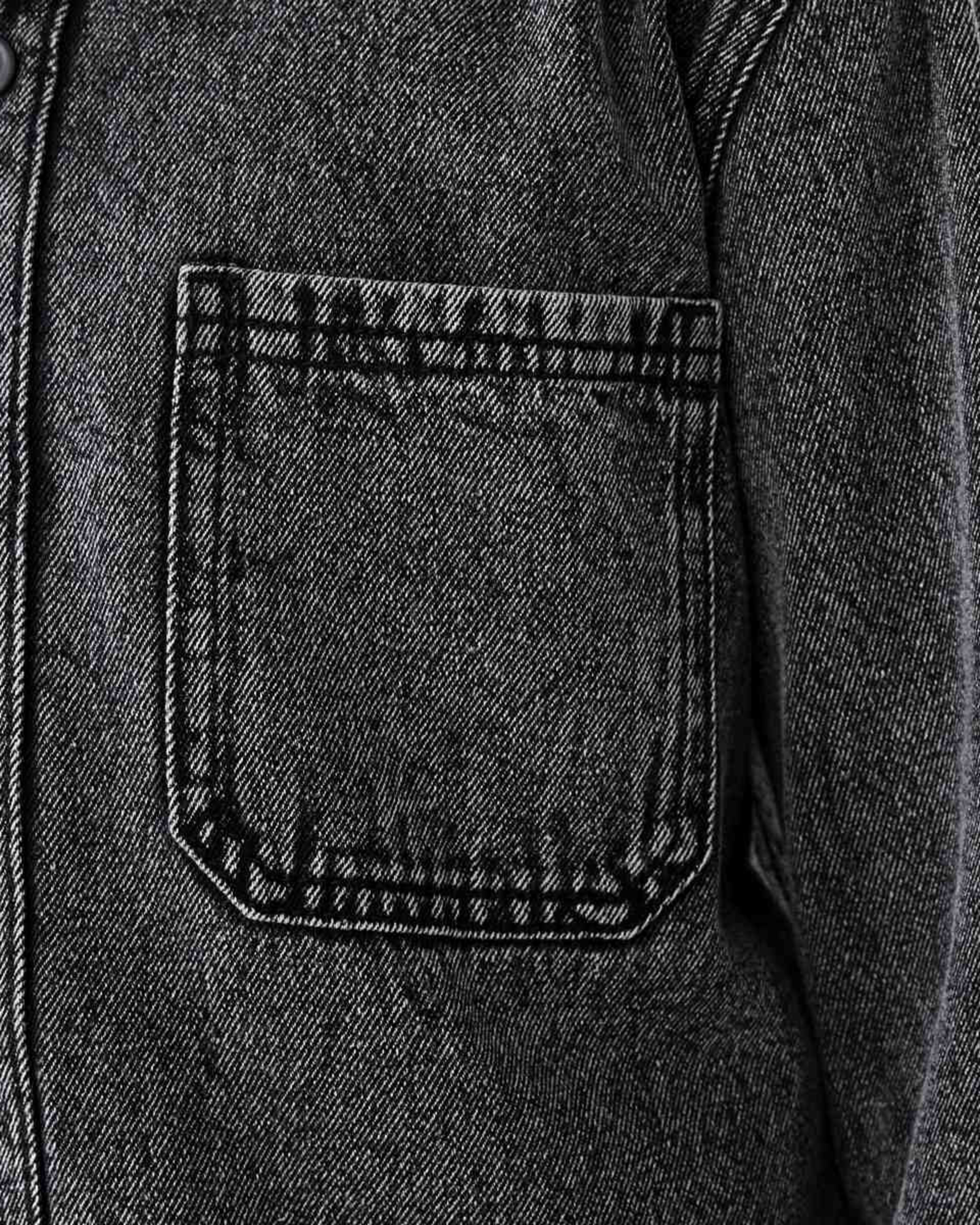 5 Denim Utility Overshirt Black Wash, 5 of 10