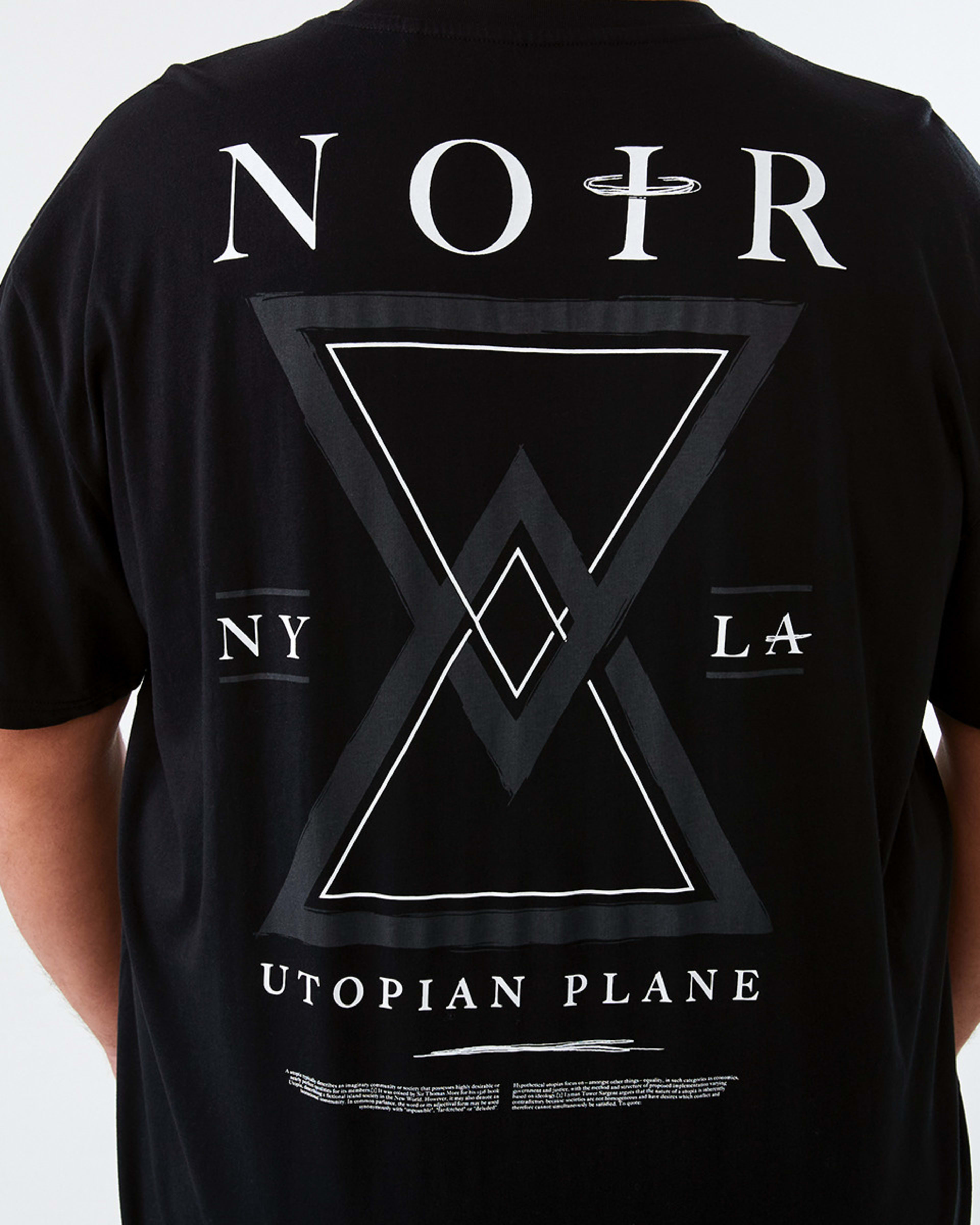 6 Men's Larger Size Front and Back Print T-shirt Blk Noir, 6 of 6