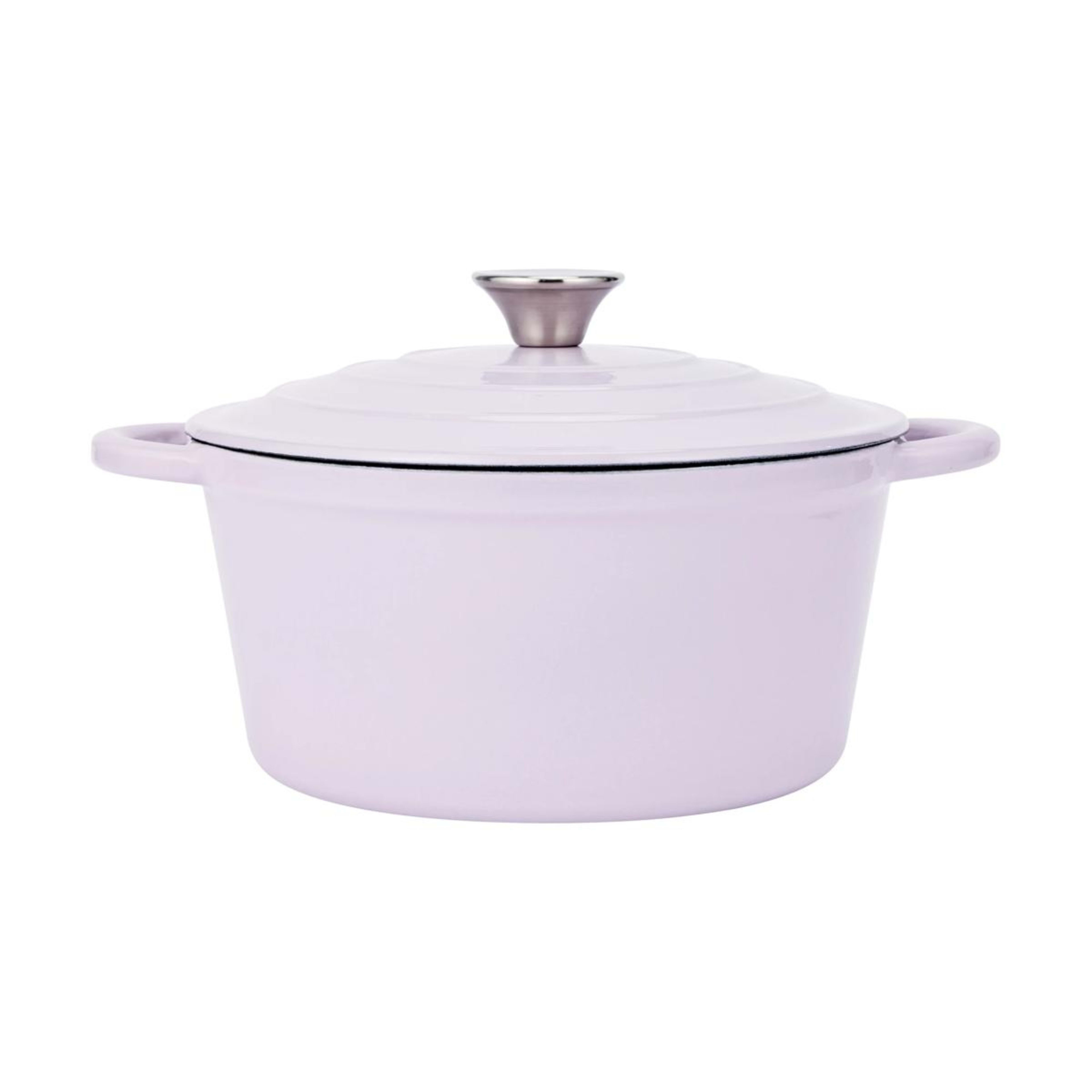 1 4L Lilac Cast Iron Casserole, 1 of 6