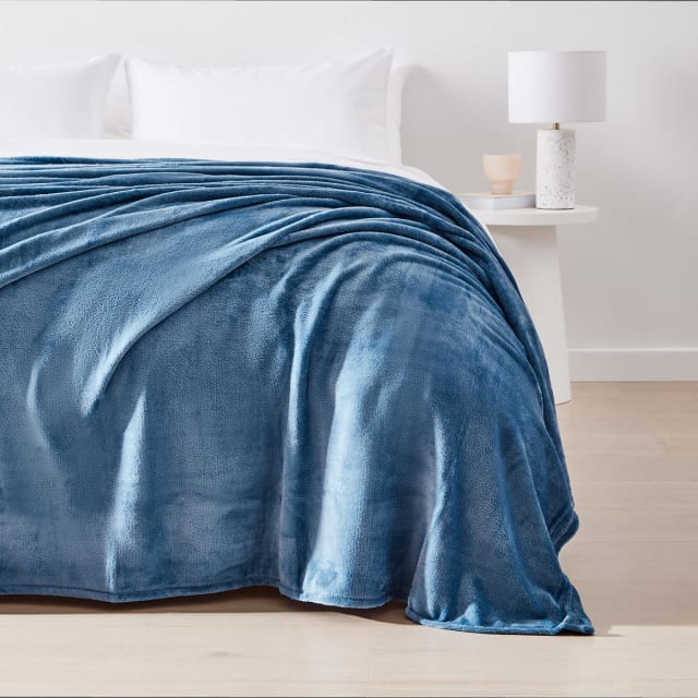 Soft Touch Blanket Double/Queen, Blue Kmart
