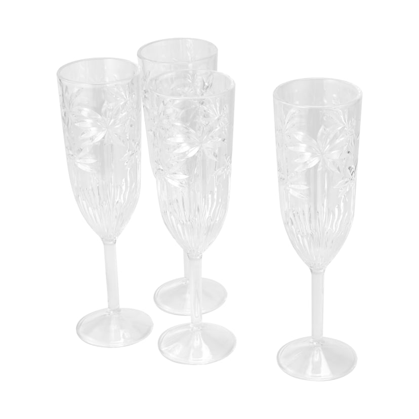 4 Clear Palm Acrylic Flutes Kmart