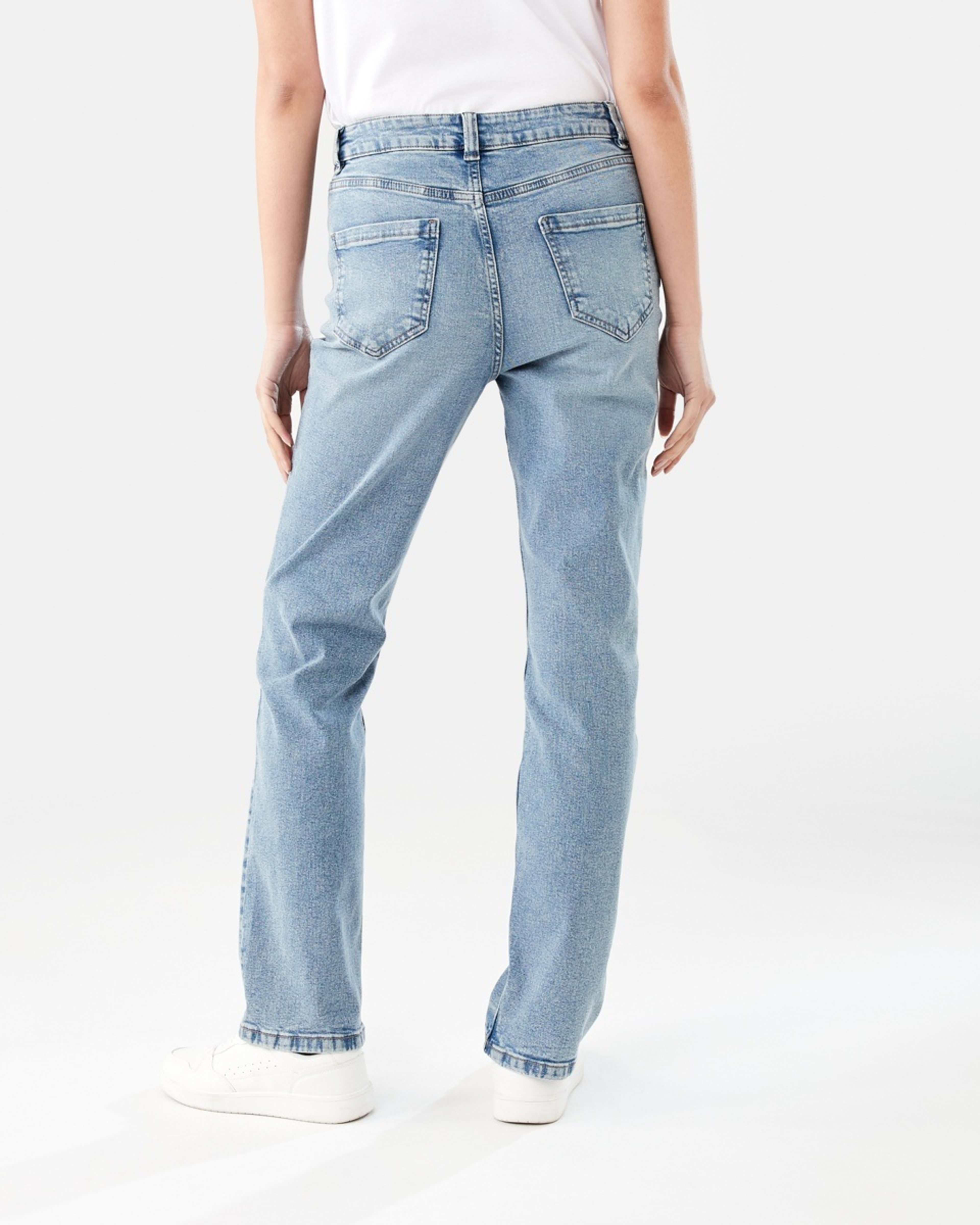 4 High Rise Straight Jeans MID WASH, 4 of 9