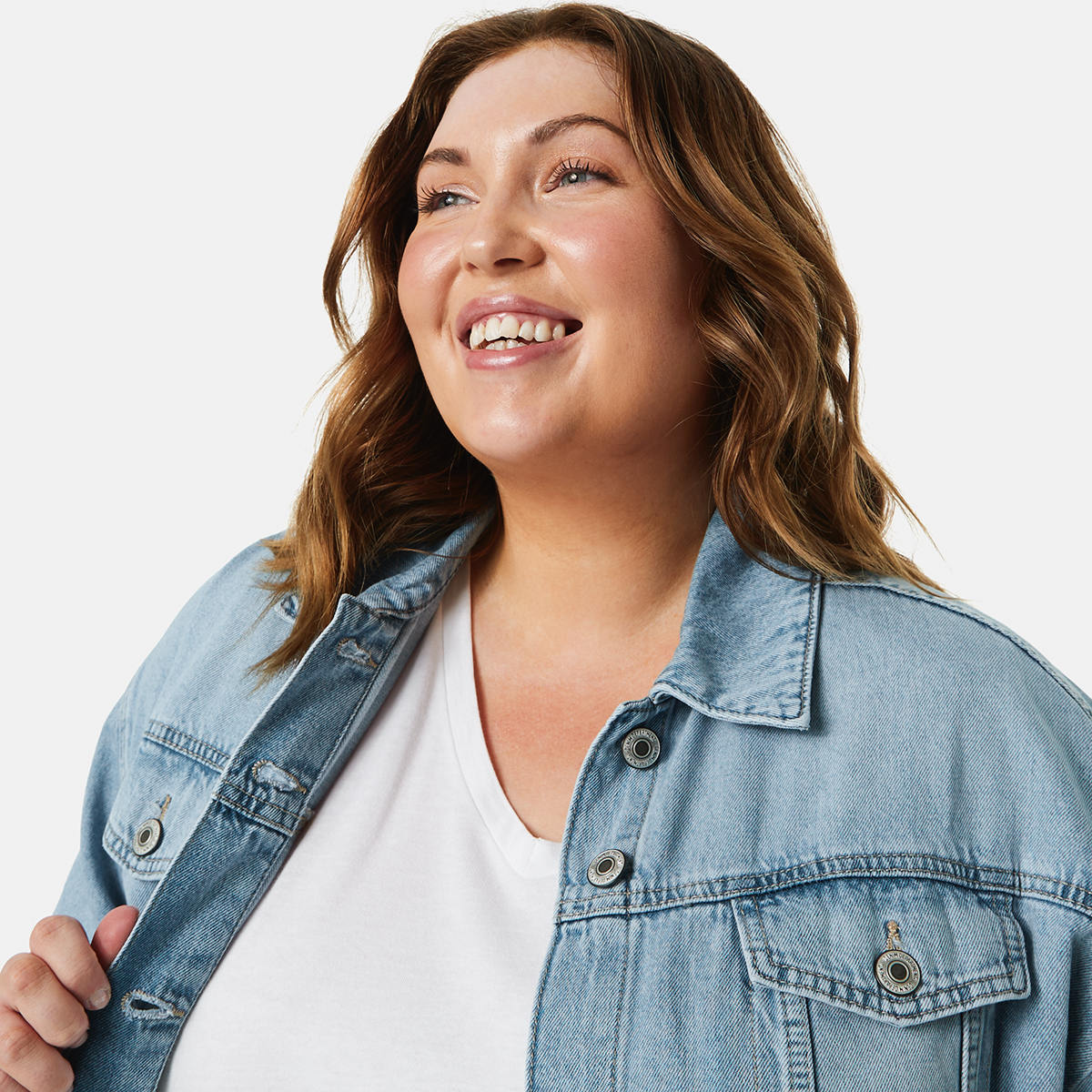 Curve Long Sleeve Denim Jacket Kmart