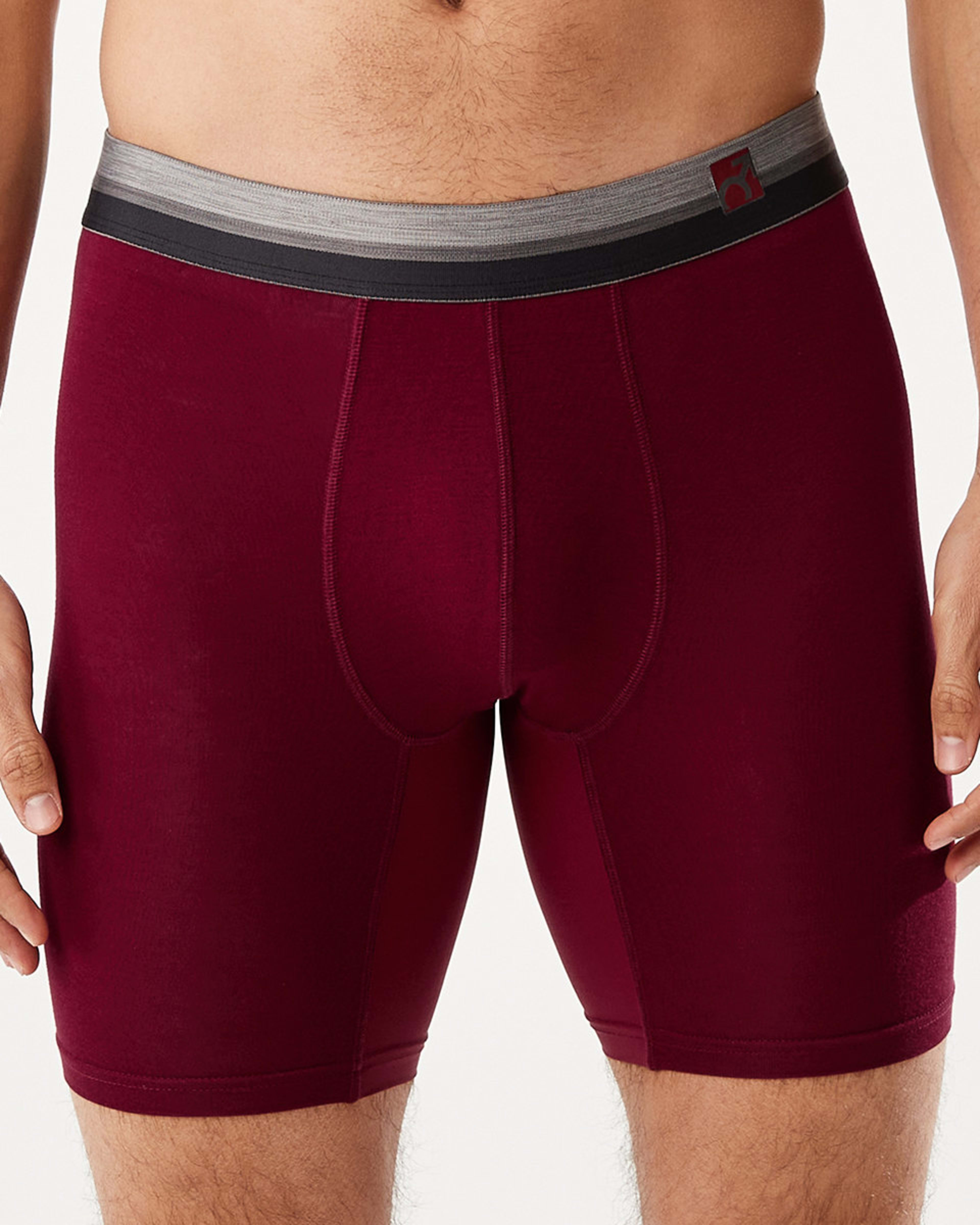 1 Anti-ride Mid Length Bamboo Blend Trunks Biking Red, 1 of 7