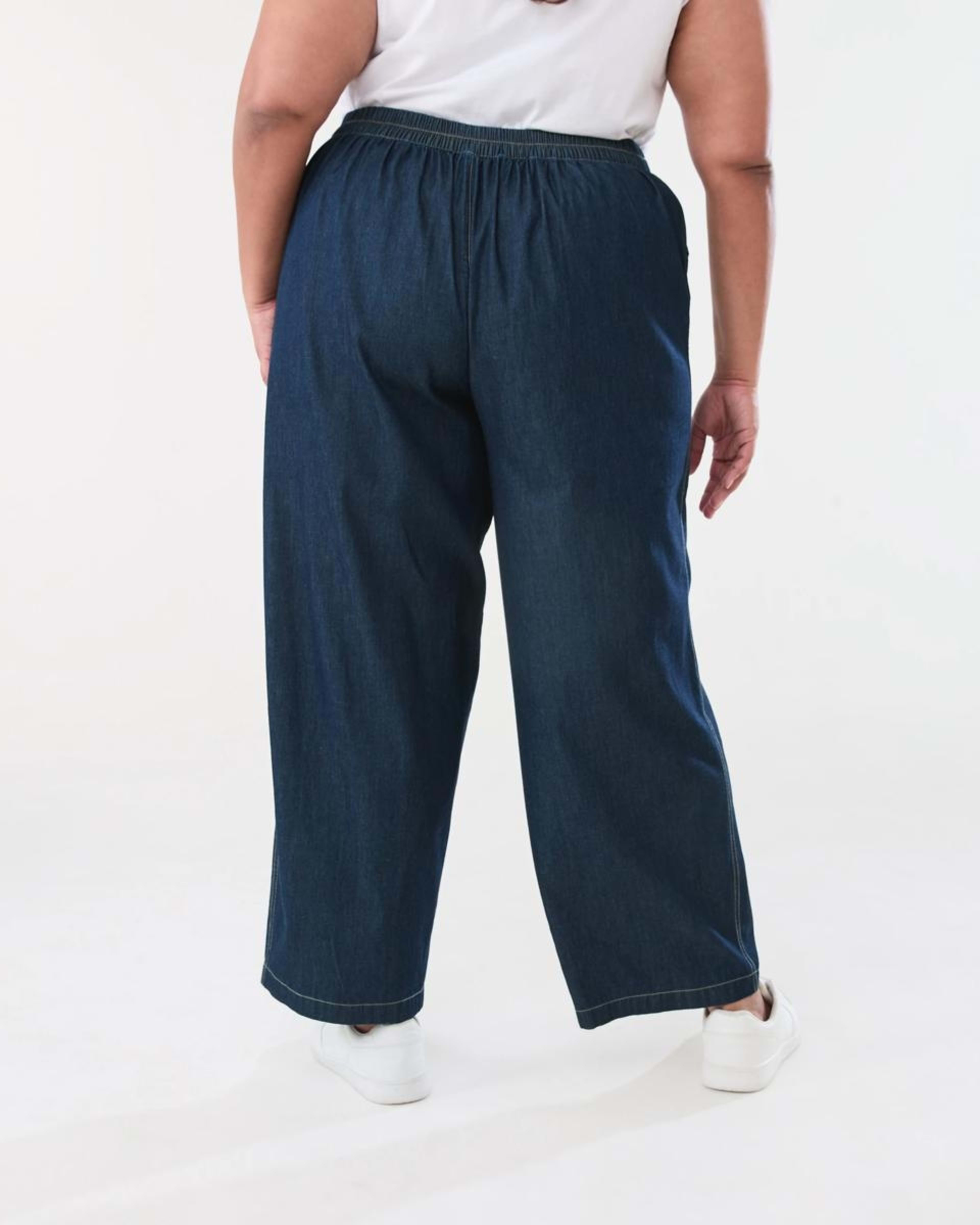 3 Curve Chambray Wide Leg Pants DARK DENIM WASH, 3 of 5