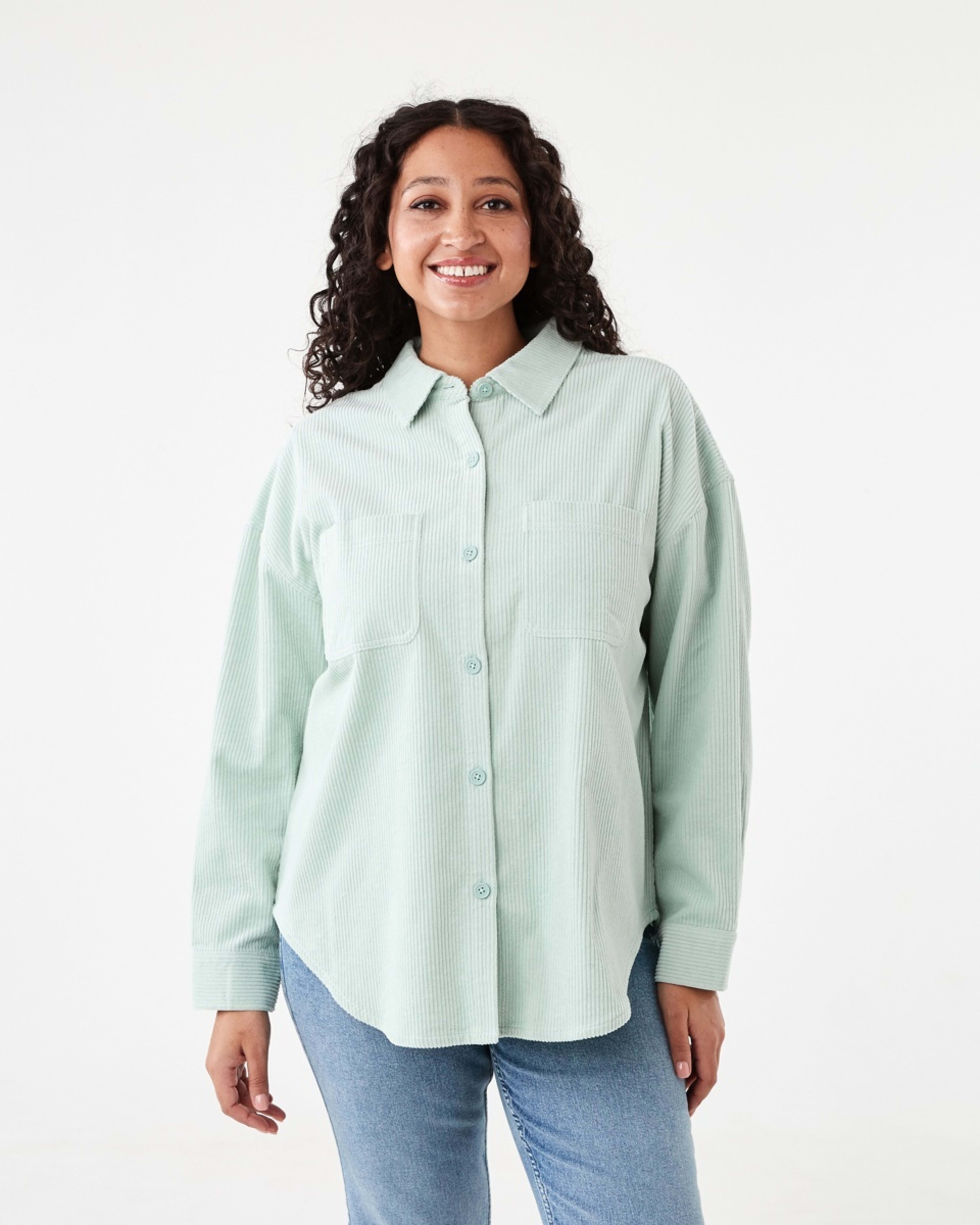 2 Long Sleeve Corduroy Shirt Seafoam, 2 of 8