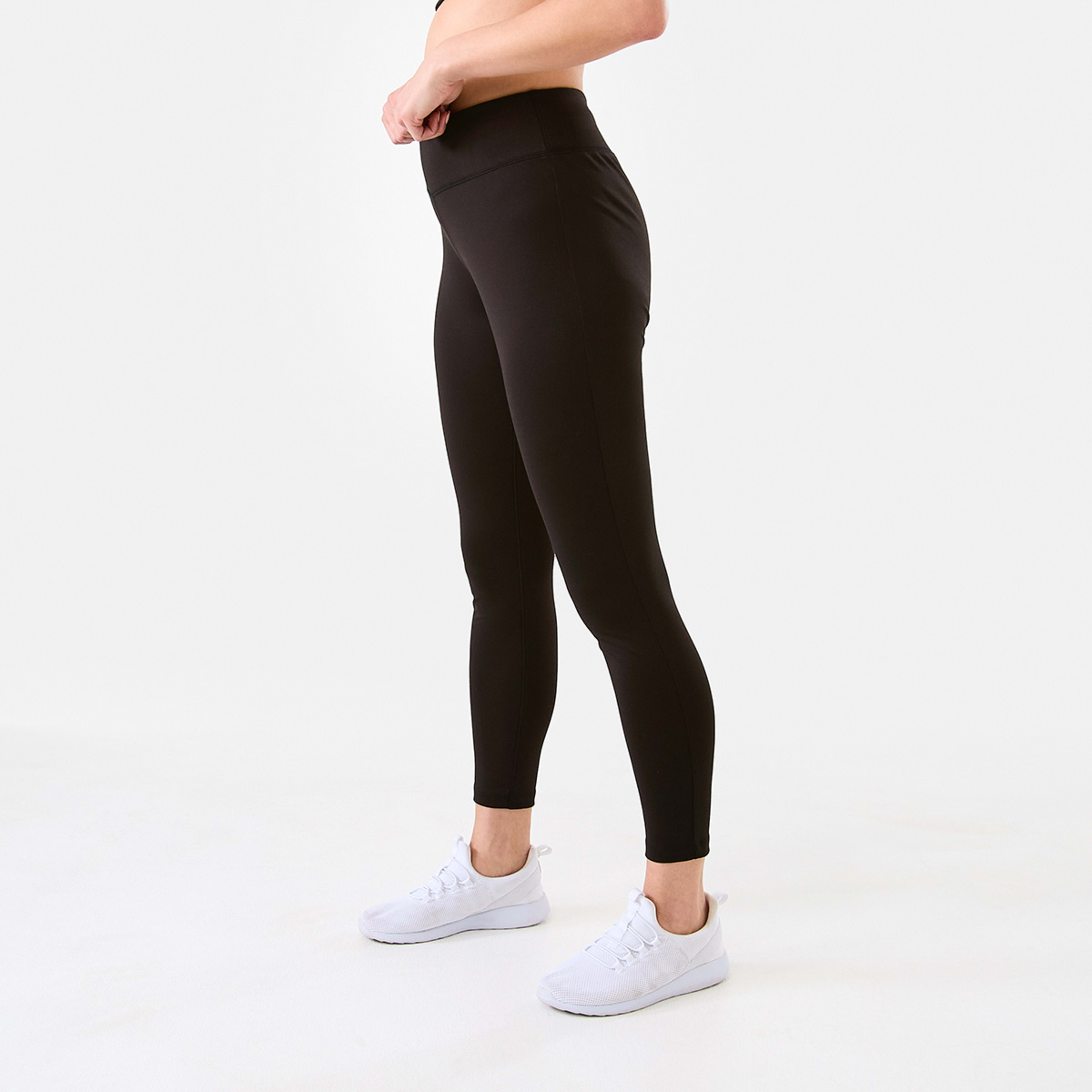 2 Active Womens Full Length Core Everyday Comfort Leggings Black, 2 of 5