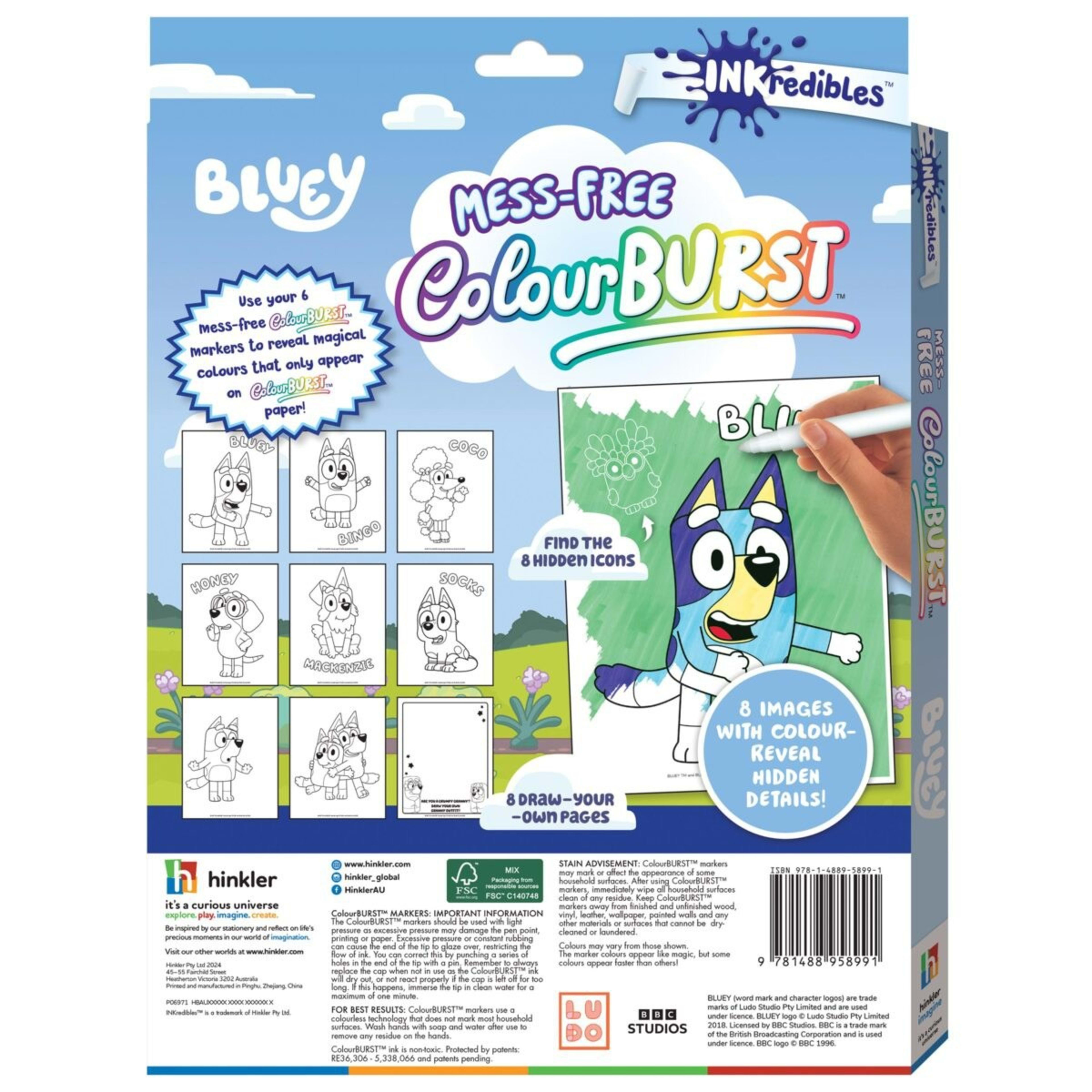 INKredibles Bluey Mess-Free ColourBurst Activity Kit - Book - Kmart